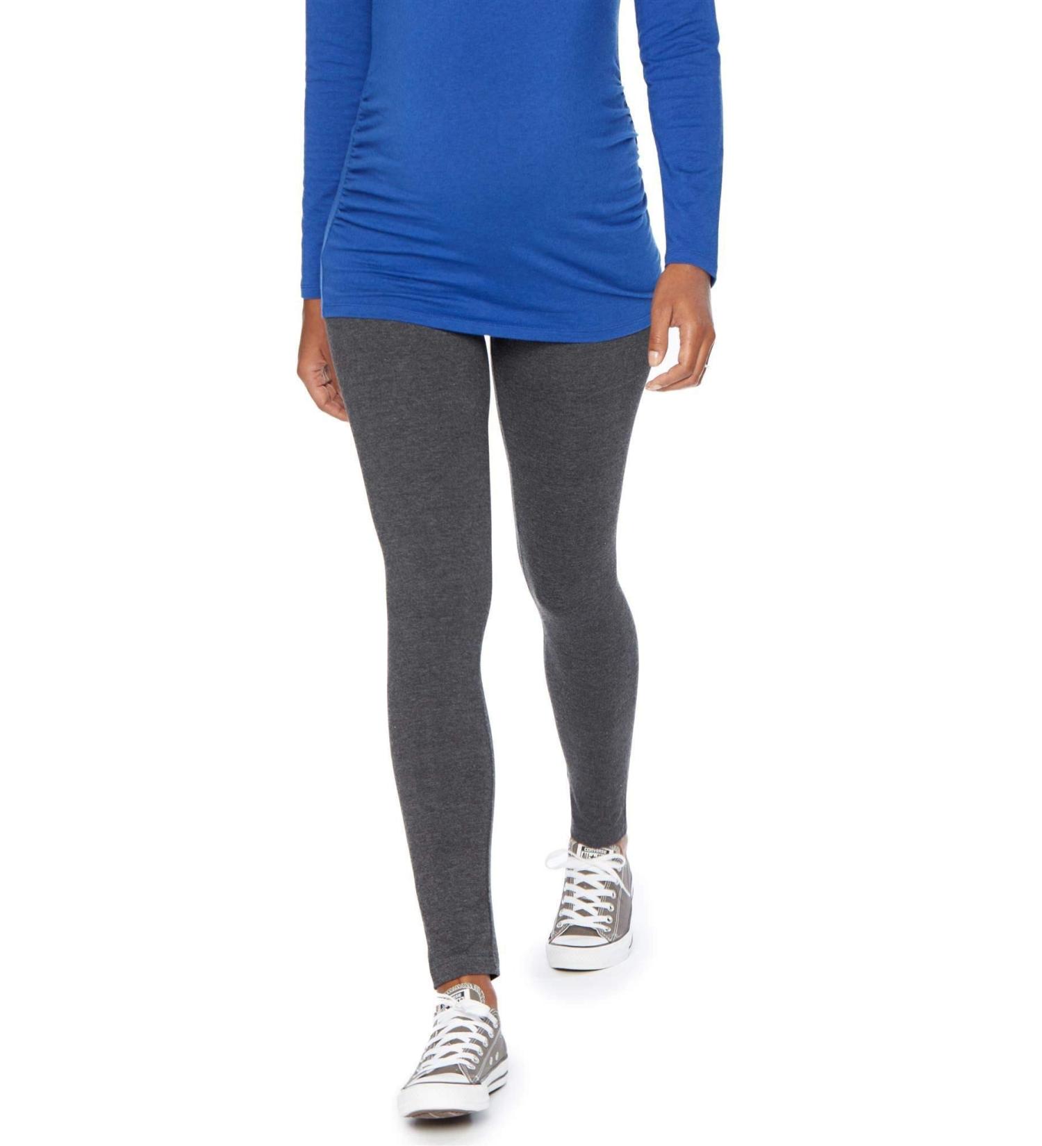Motherhood Maternity Women's Essential Stretch Full Length Leggings with Secret Fit Belly - Charcoal Gray, Size Medium - Buy Online on GoSupps.com