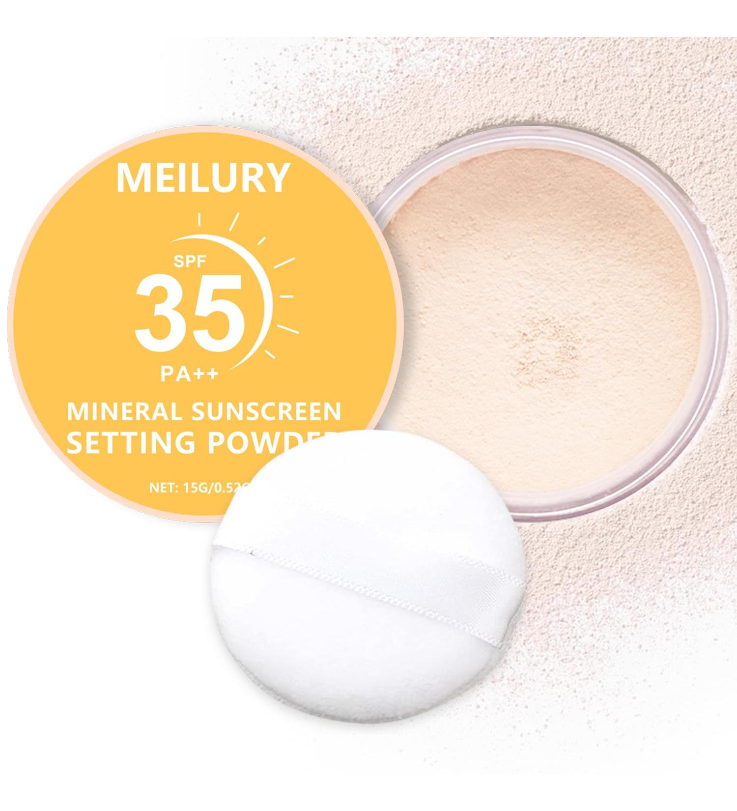 Buy Sunscreen Setting Powder SPF 35 | Mineral Brush Powder for Oil Control & Natural Matte Finish - #01 Translucent 1oz - Buy Online on GoSupps.com