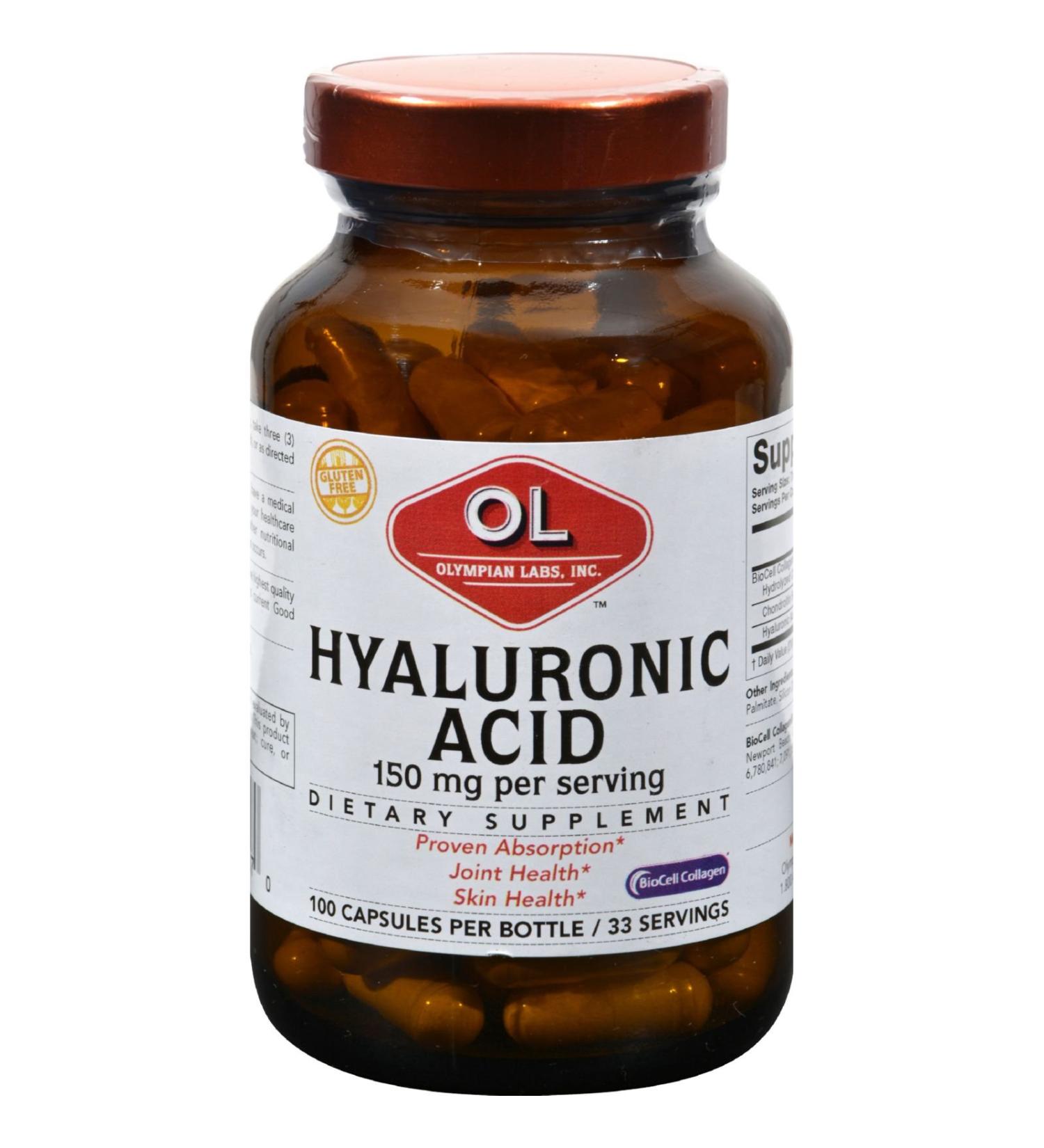 Olympian Labs Hyaluronic Acid 150mg | 99 Capsules | Support Healthy Connective Tissue and Joints - Promote Youthful Healthy Skin