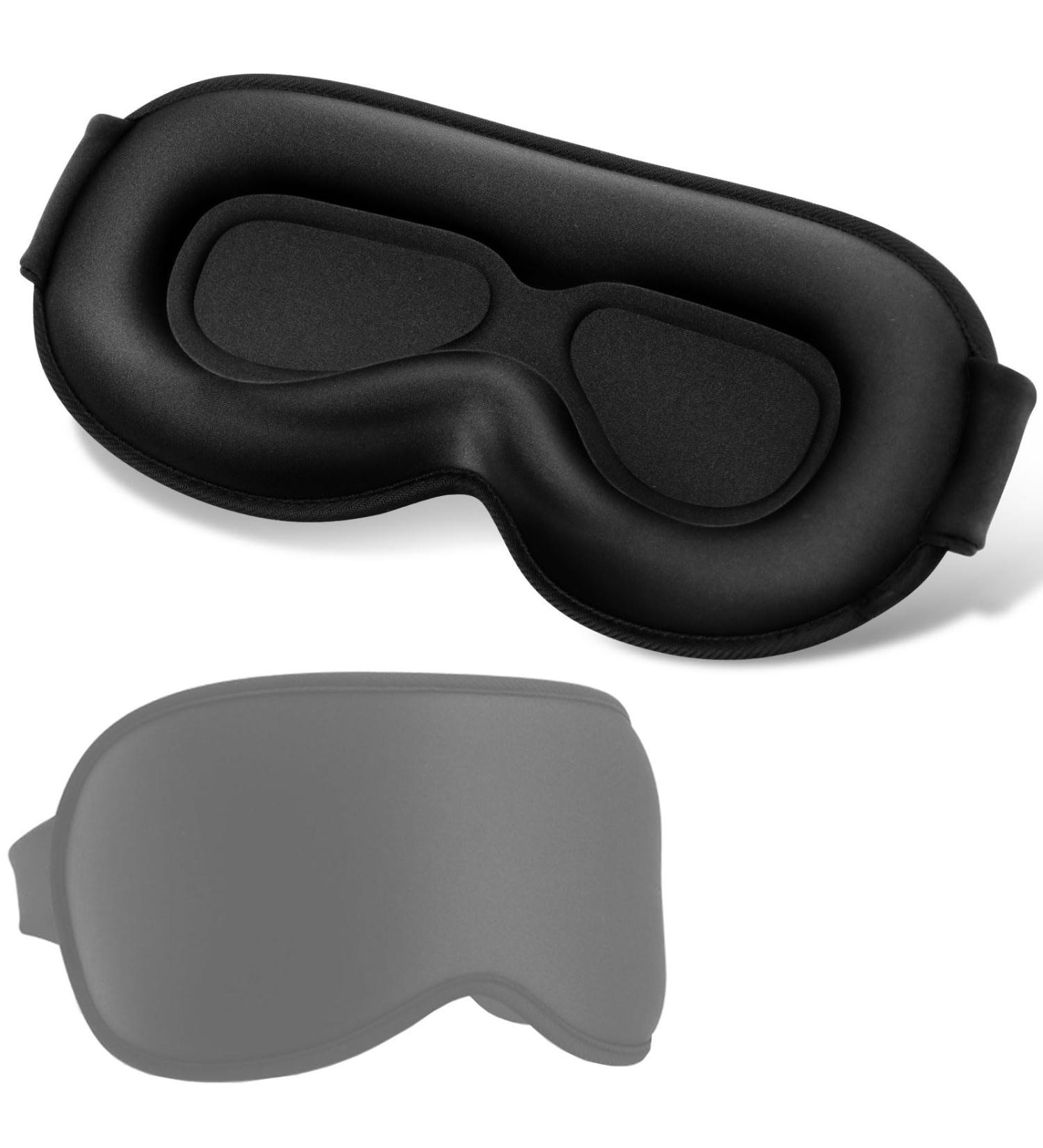 3D Contoured Sleep Eye Mask - Zero Pressure 99% Light Block Adjustable & Washable - Perfect for Home Travel & Office - Buy Online on GoSupps.com