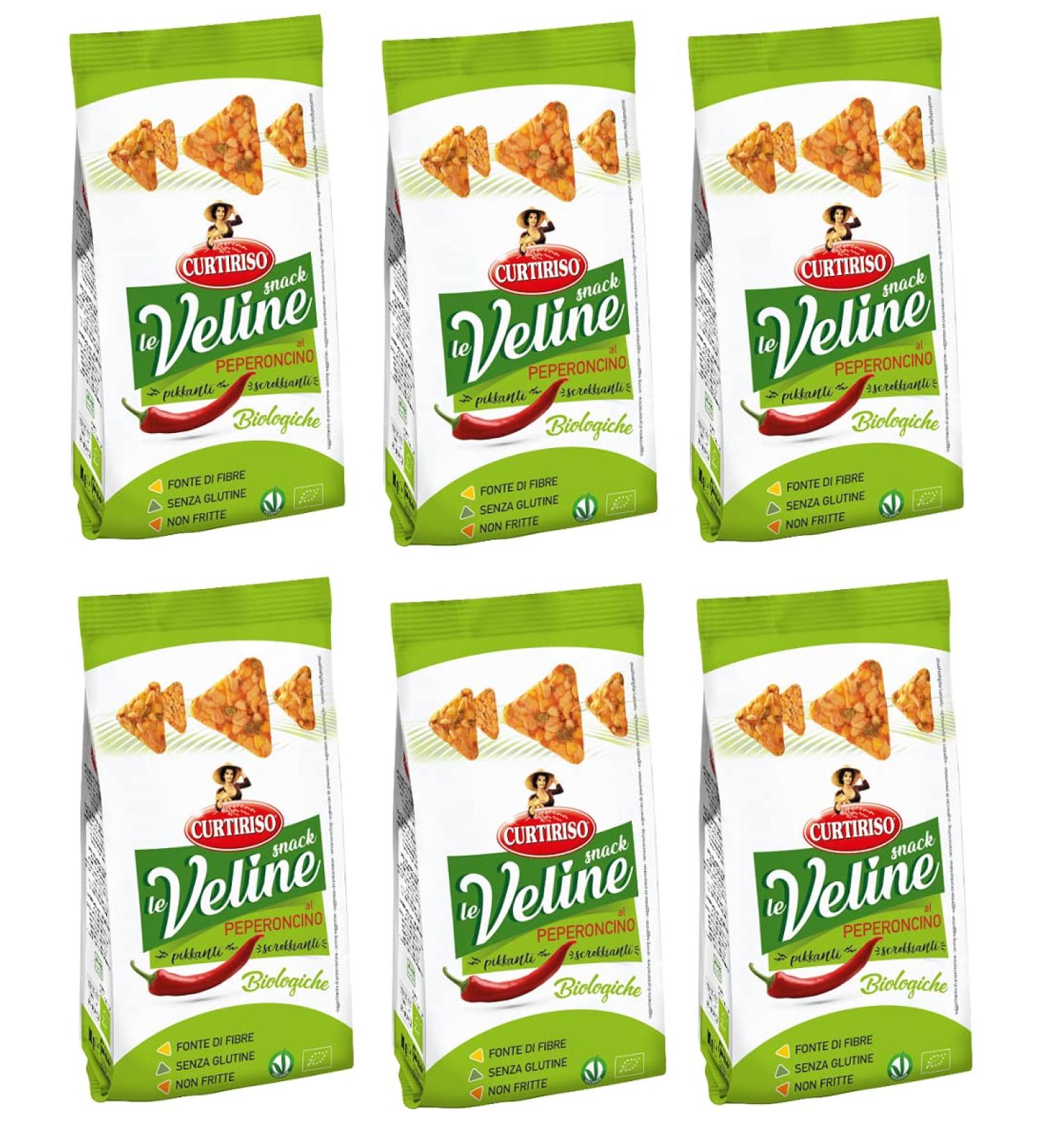 Curtiriso Le Veline Organic Scrokkinati Chilli Snacks Lot of 6 organic pepper snacks 80 g