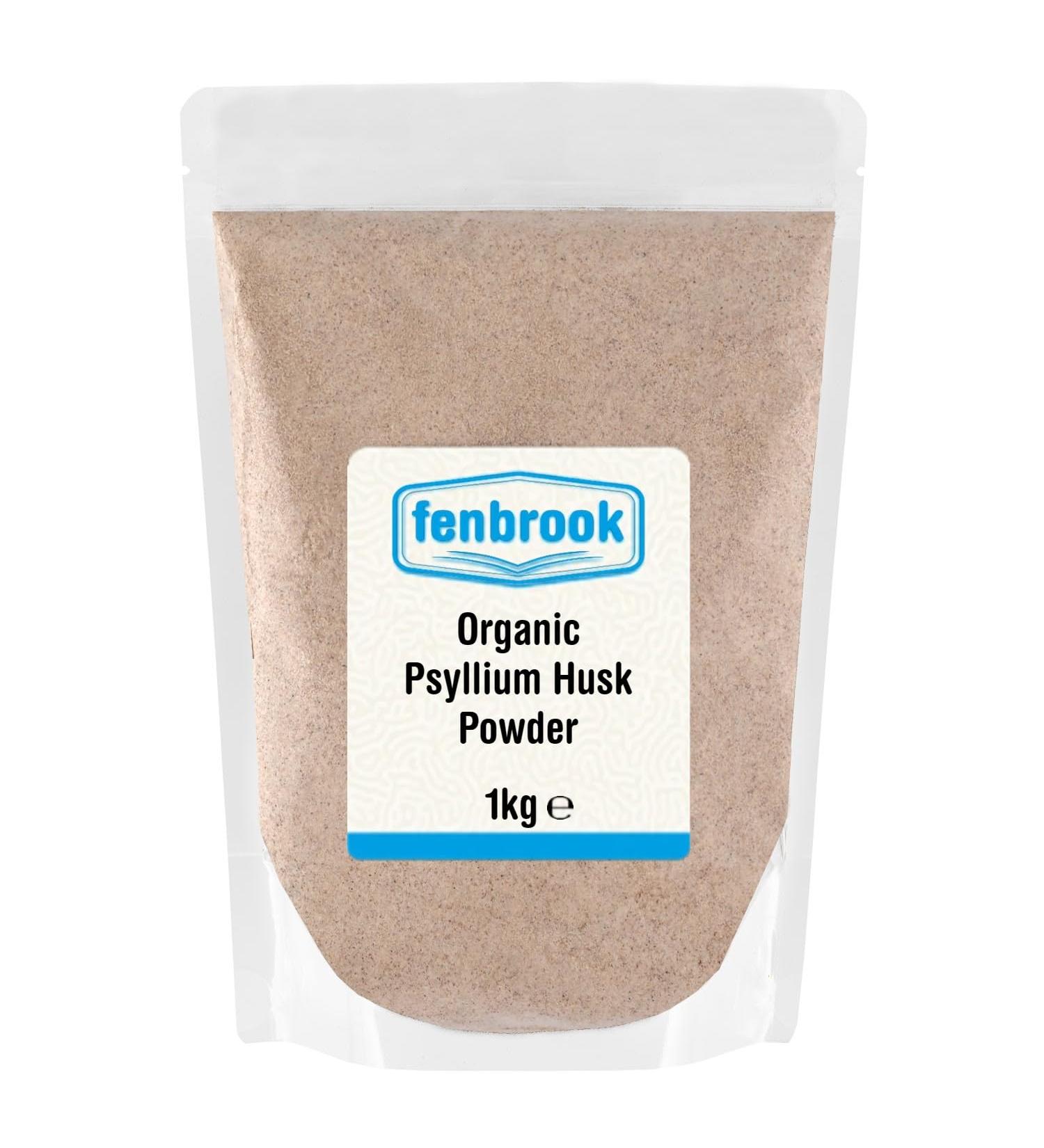 Certified Organic Psyllium Husk Powder 1kg - Fenbrook Organic | Pack of 1 - Buy Online on GoSupps.com