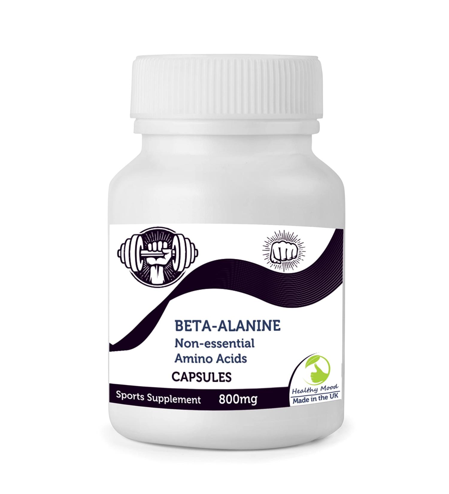 Beta-Alanine 60 Capsules - Non-Essential Amino Acid Supplement for Mood & Health | International Shipping - Buy Online on GoSupps.com