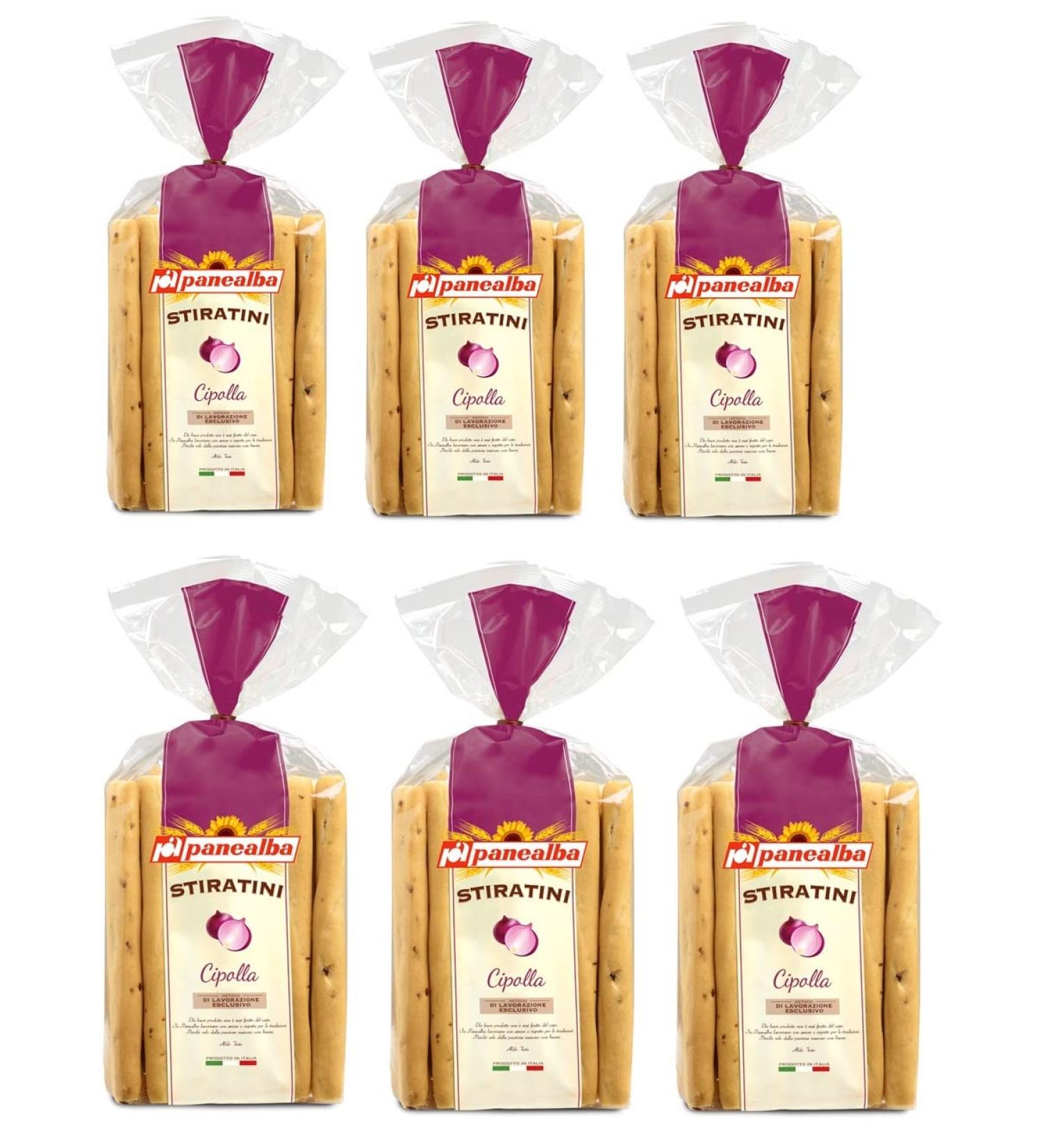 Panealba Stiratini Cipolla Pack of 6 salty snacks with onion 150 g