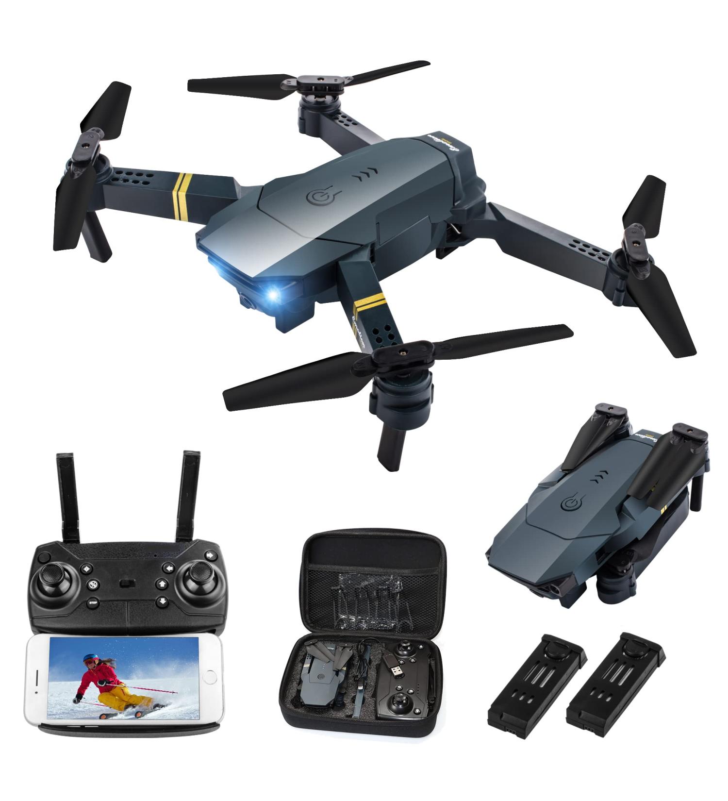 Drones with Camera for Adults & Kids - Foldable E58 Quadcopter with 1080P HD Camera - FPV Live Video, Altitude Hold, Headless Mode, One Key Take Off & Landing, APP Control - Buy Online on GoSupps.com