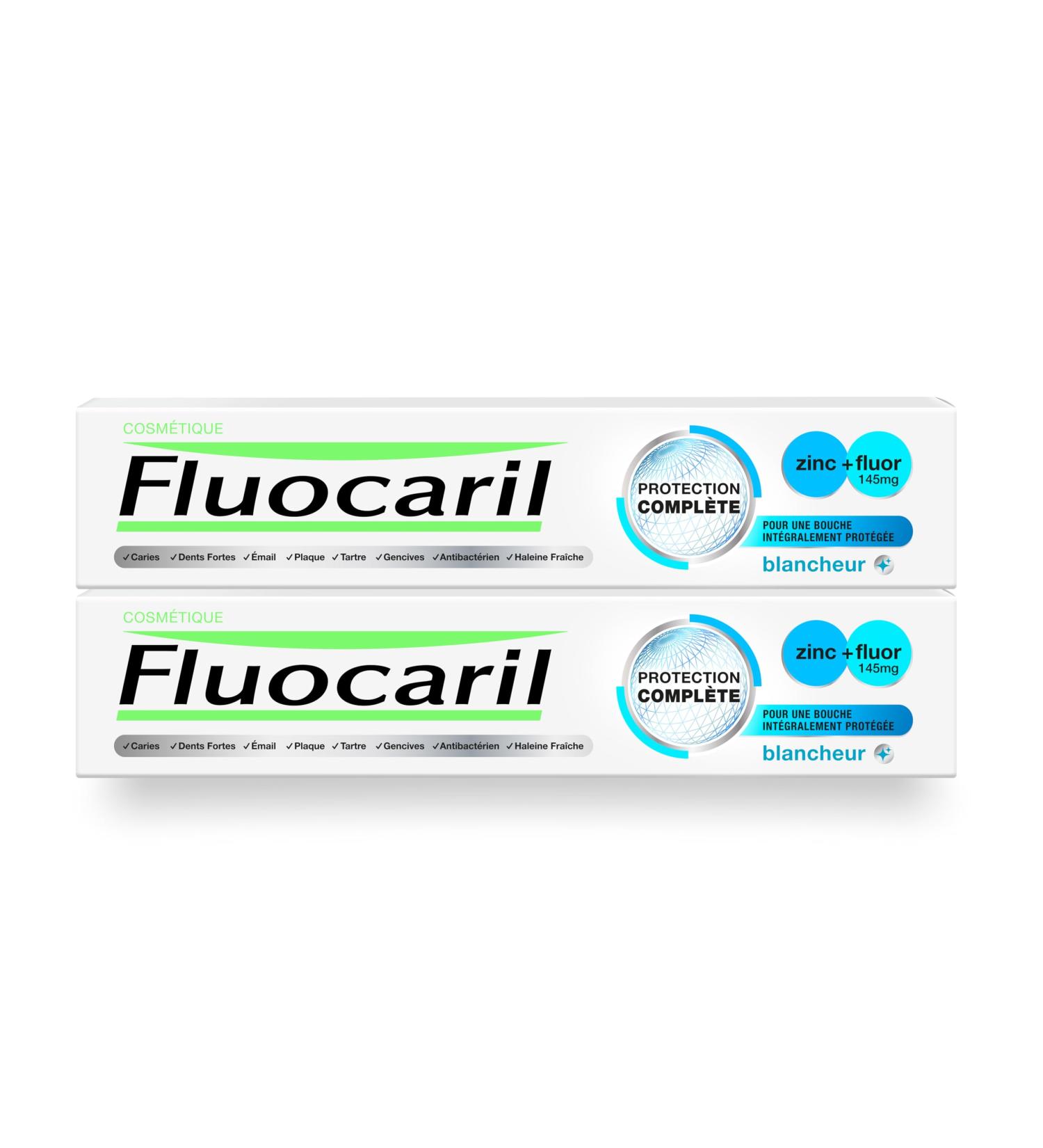 FLUOCARIL - Dentifrice Anti-Caries Protection Compl te Blancheur 145mg - Ar me/Go t Menthe - Email renforc et dents fortes - Aide pr venir les caries Haleine fra che Blancheur (lot de 2x 75ml) - Buy Online on GoSupps.com