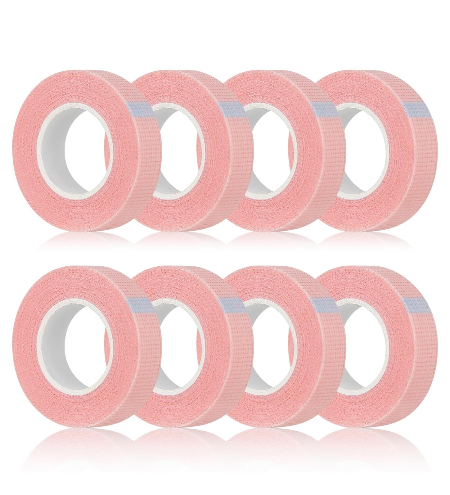 8 Rolls Pink Eyelash Extension Tape - 9m/10 Yard Breathable Adhesive for Makeup Supplies - Buy Online on GoSupps.com