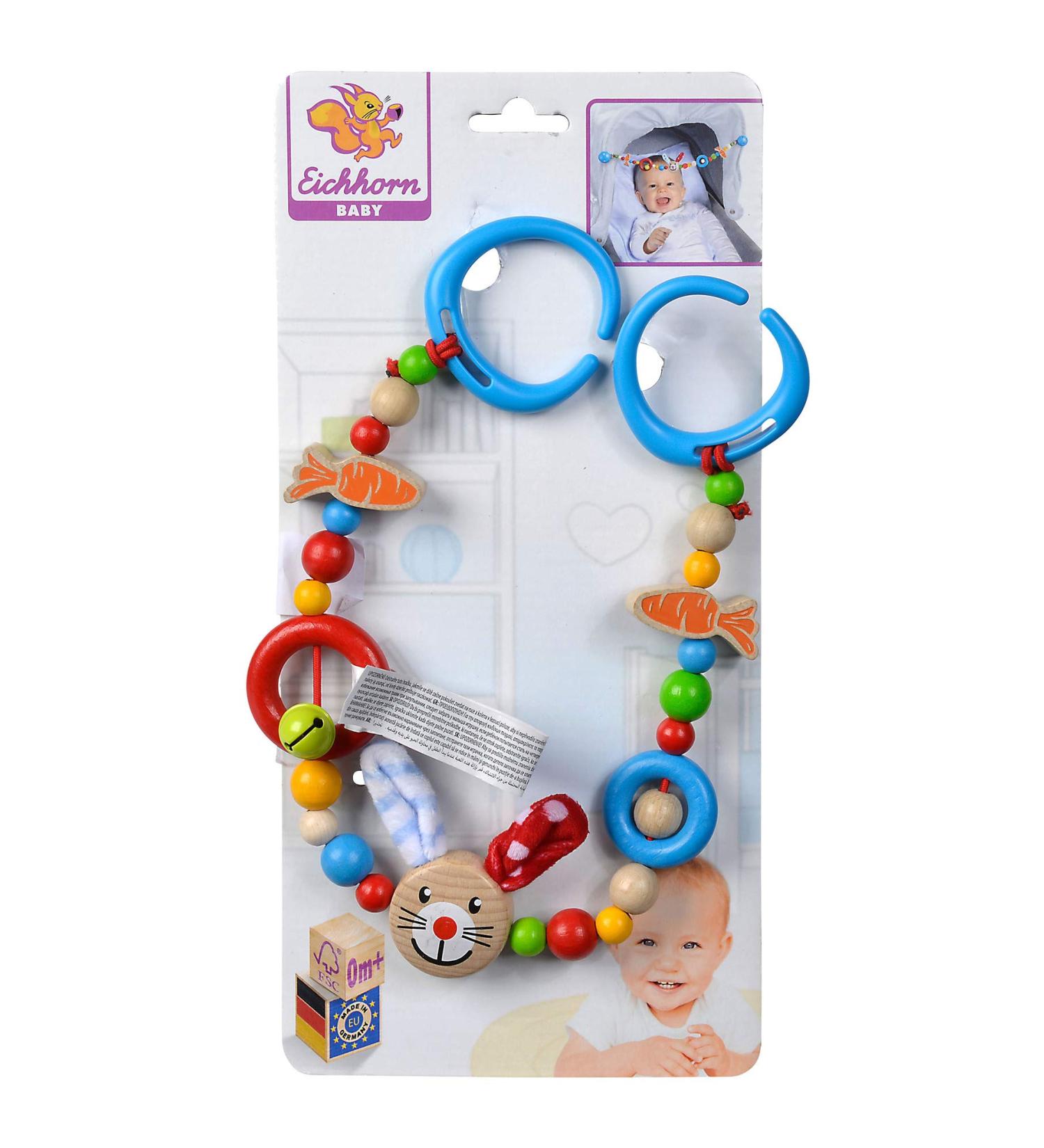 Eichhorn Baby Car Chain - 50cm Rabbit Motif | 100% FSC Certified Beech Wood | Safe for Infants - Buy Online on GoSupps.com
