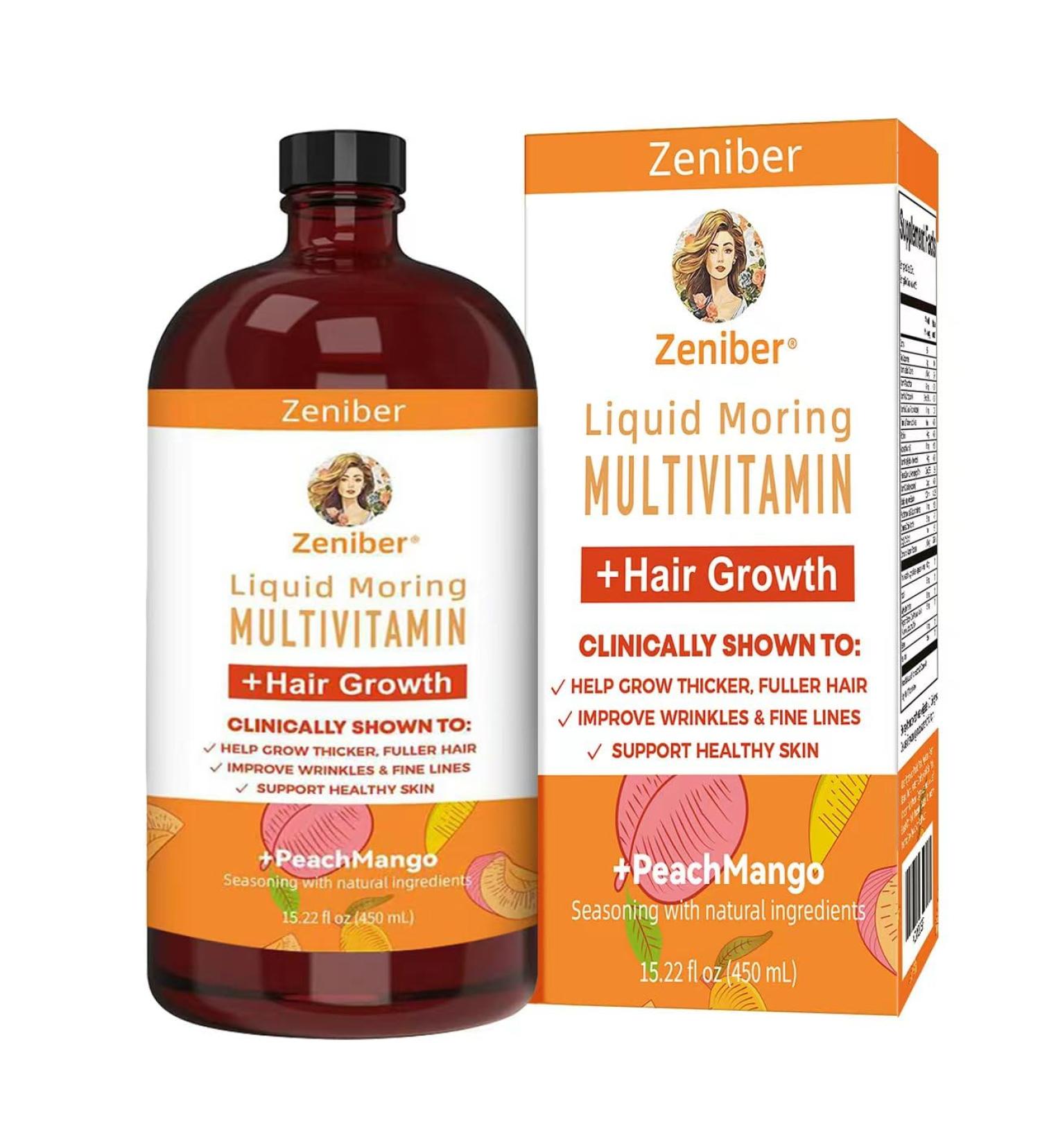 Zeniber MaayRuth Multivitamins Hair Growth| Liquid Multivitamin for Hair Growth | Biotin 10000mcg | Hair & Skin Support Supplement | Clinically Tested for Thicker Hair 15.22Fl Oz - Buy Online on GoSupps.com