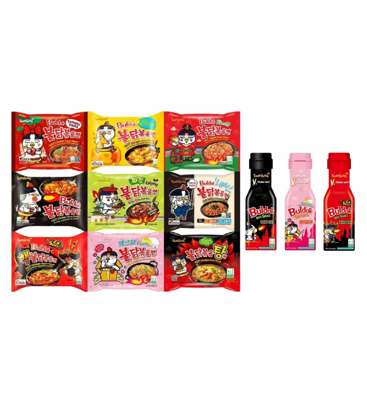 Samyang Hot Chicken Buldak Halal/Tailor-make 10 Noodles + 1 Sauce (Optional Extra) / Self Customise Own Case - Buy Online on GoSupps.com