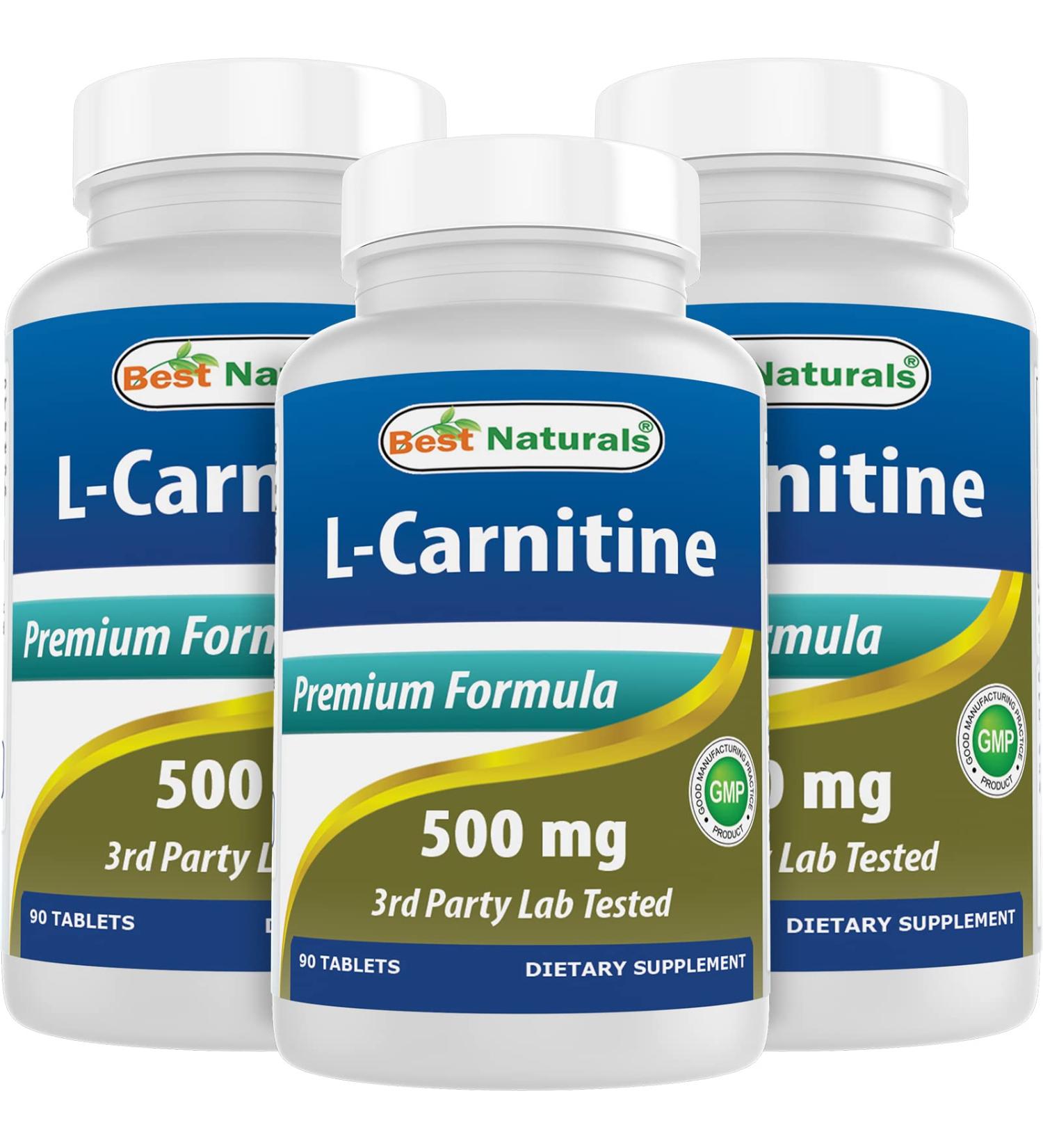 Best Naturals L-Carnitine Tartrate 500 mg 90 Tablets (90 Count (Pack of 3)) 90 Count (Pack of 1) - Buy Online on GoSupps.com