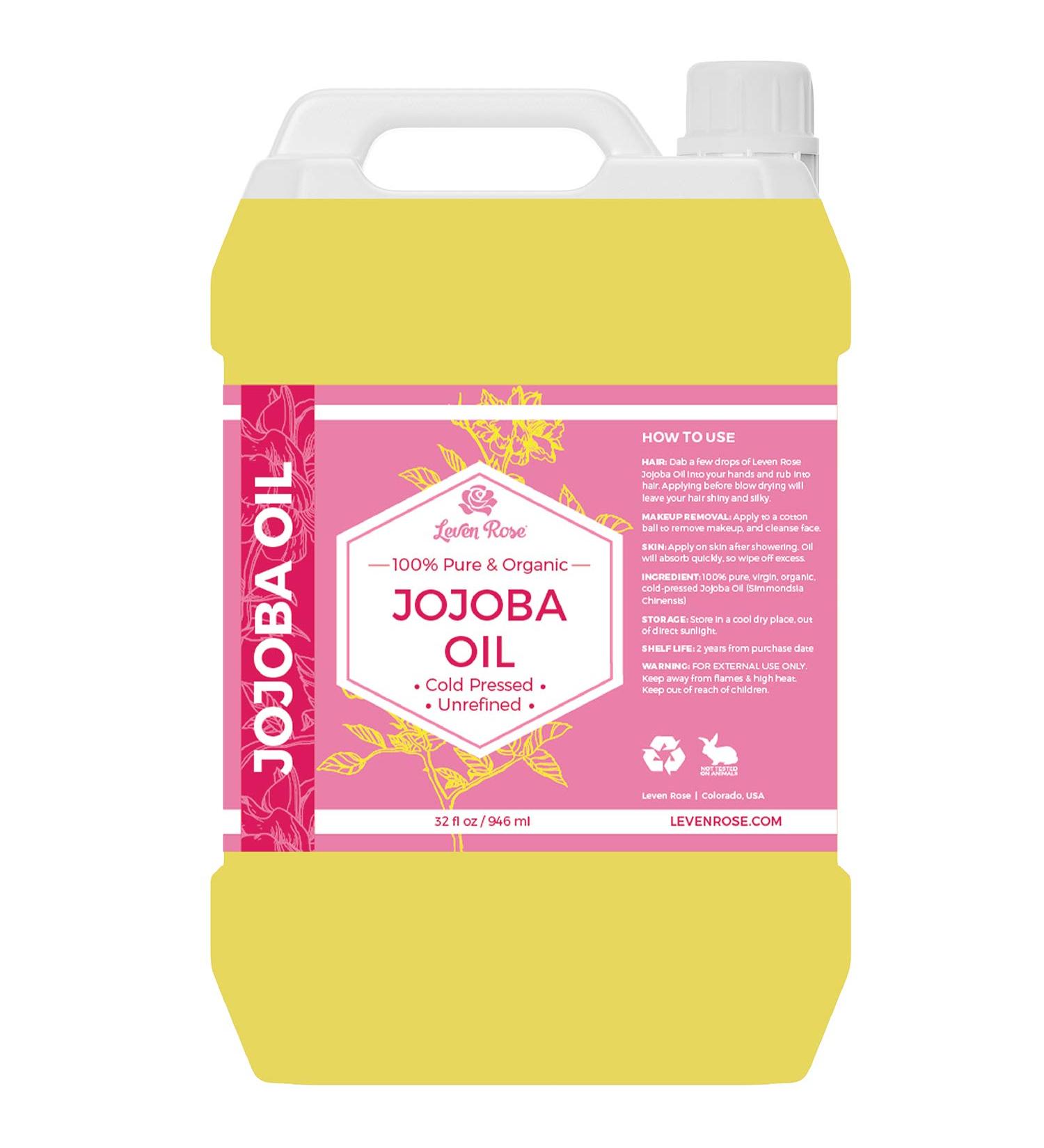 Leven Rose Jojoba Oil 32 oz - Bulk Wholesale for Soap, Skin, Hair, Nails - 32 Fl Oz (1 Pack) - Buy Online on GoSupps.com