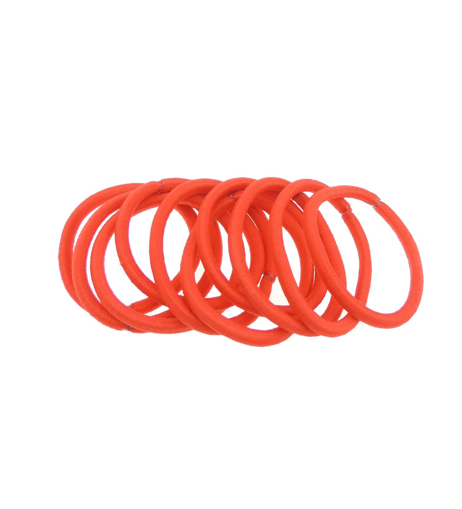 Set of 6 Womens Kids Girls Mens School Gym Work Endless Snagless Party Bag Ponio Rope Hair Tie Up Back Elastic Accessories Bobbles Ponytail Holder No Metal Rubber Bands Red