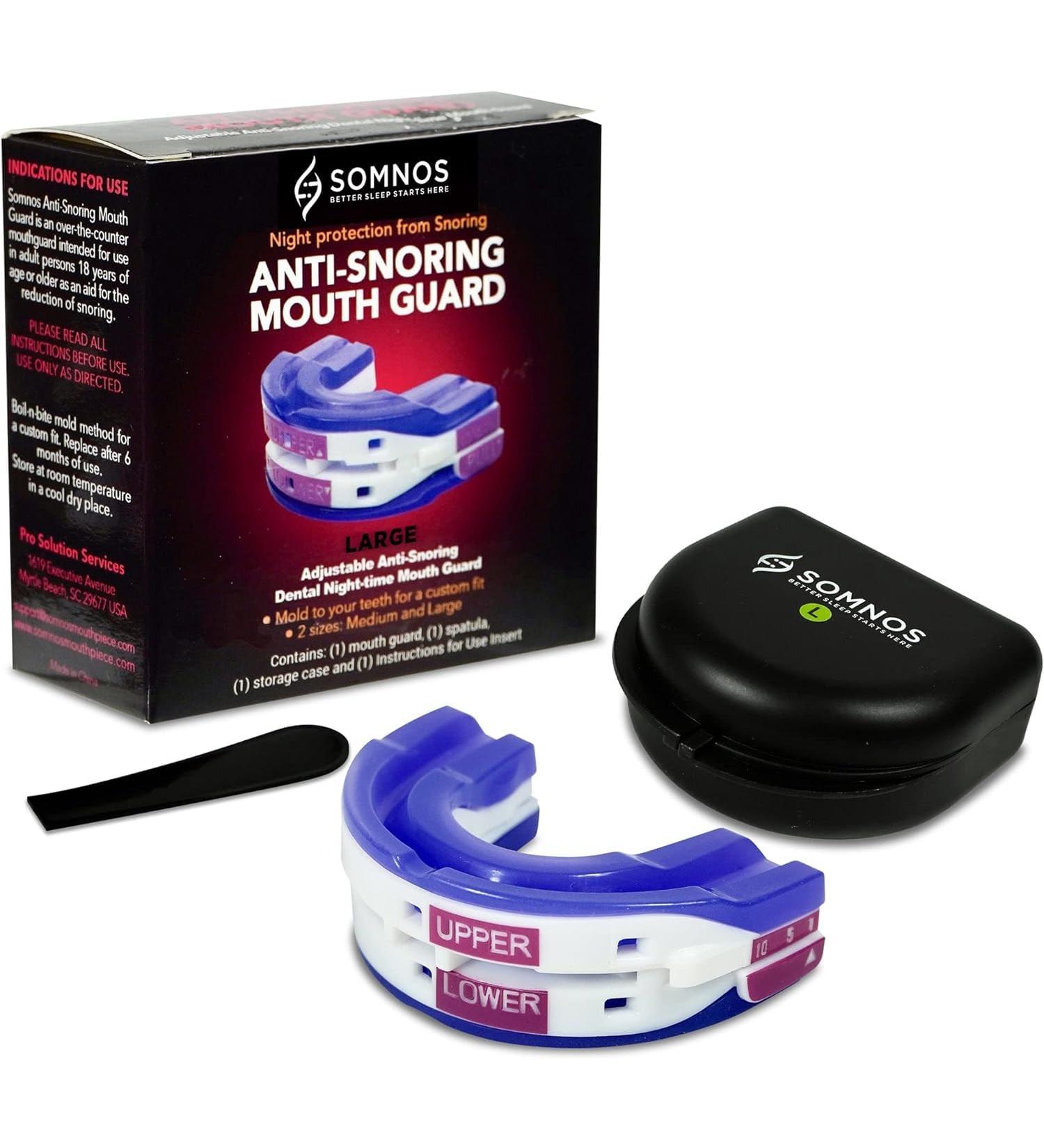 Somnos Anti Snore Mouthguard - Adjustable & Lightweight Sleep Solution - Effective Snoring Reduction for Better Sleep - Large Size - Buy Online on GoSupps.com
