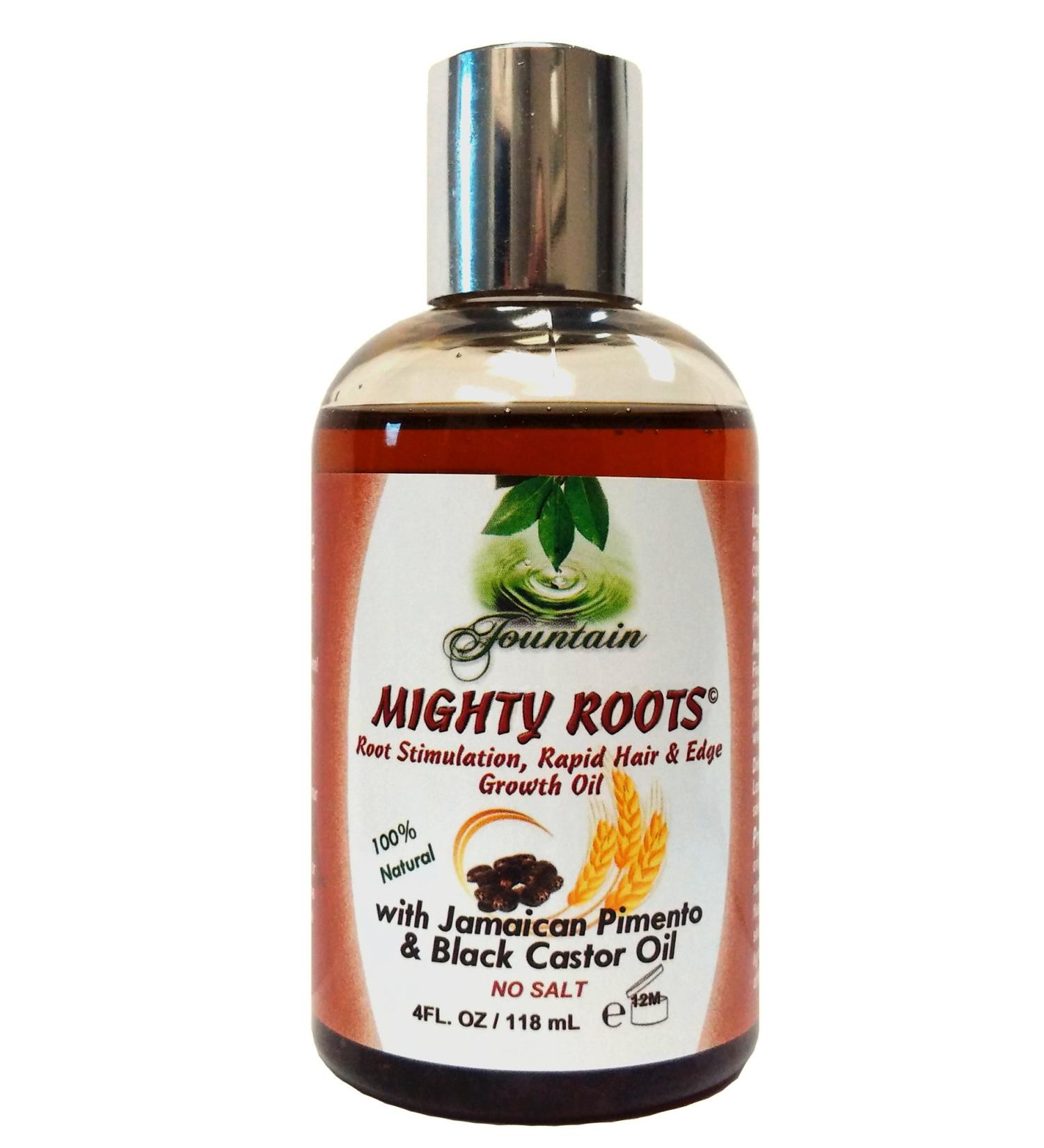 Fountain Mighty Roots Organic Edge Growth Treatment Jamaican Black Castor & Pimento Oil Satin Cap 4 oz - Boost Hair Growth Up to 3x - Buy Online on GoSupps.com