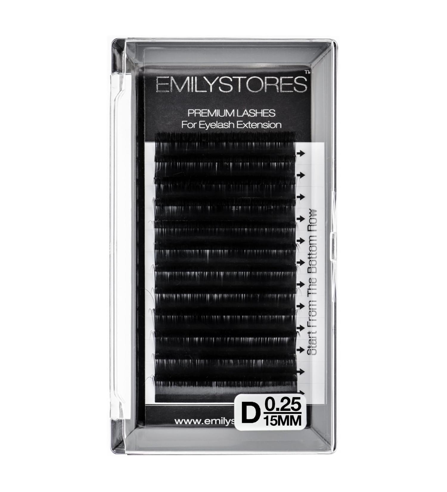 Shop EMILYSTORES 0.25mm D Curl Eyelash Extensions - 15mm Natural-Looking Individual Volume Lashes for Stunning Lash Extensions - Buy Online on GoSupps.com