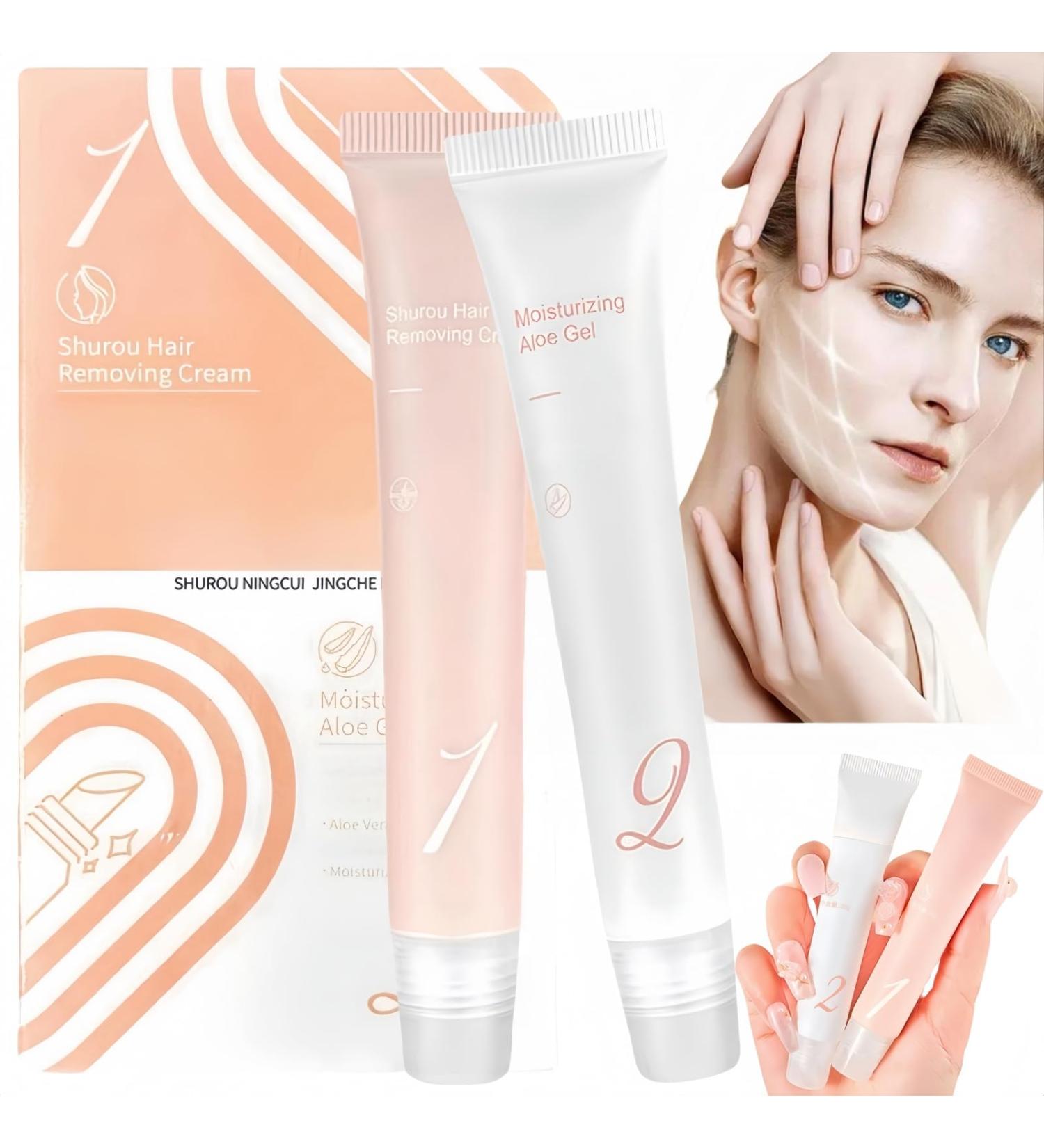 Lot de 2 cr mes d' pilation faciale kit d' pilation du visage pilation de la l vre sup rieure pilateur visage pour femme cr me raser/am cr me d' pilation hydratante indolore cr me - Buy Online on GoSupps.com