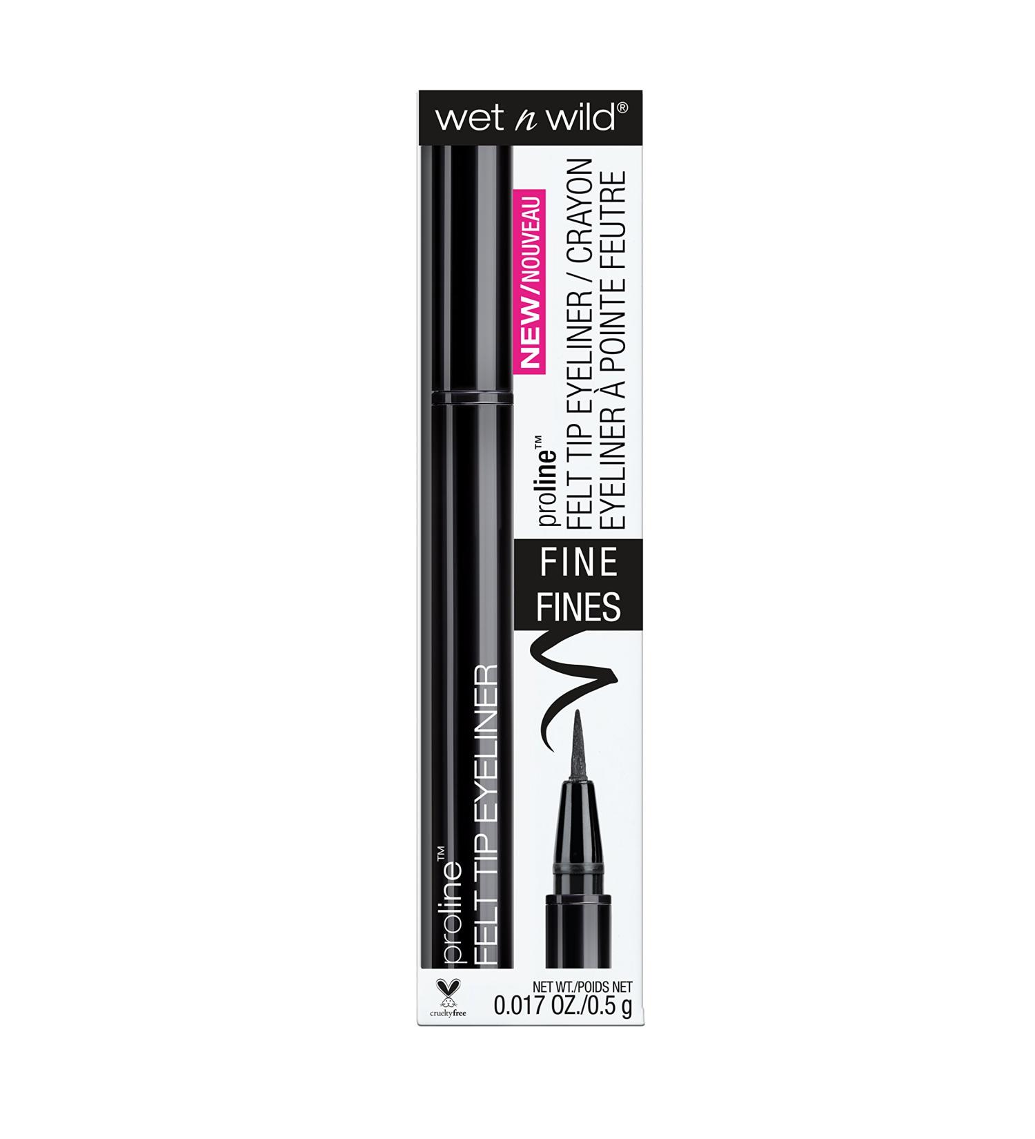 wet n wild Proline Felt Tip Eyeliner  Black  0.017 Fluid Ounce C875B