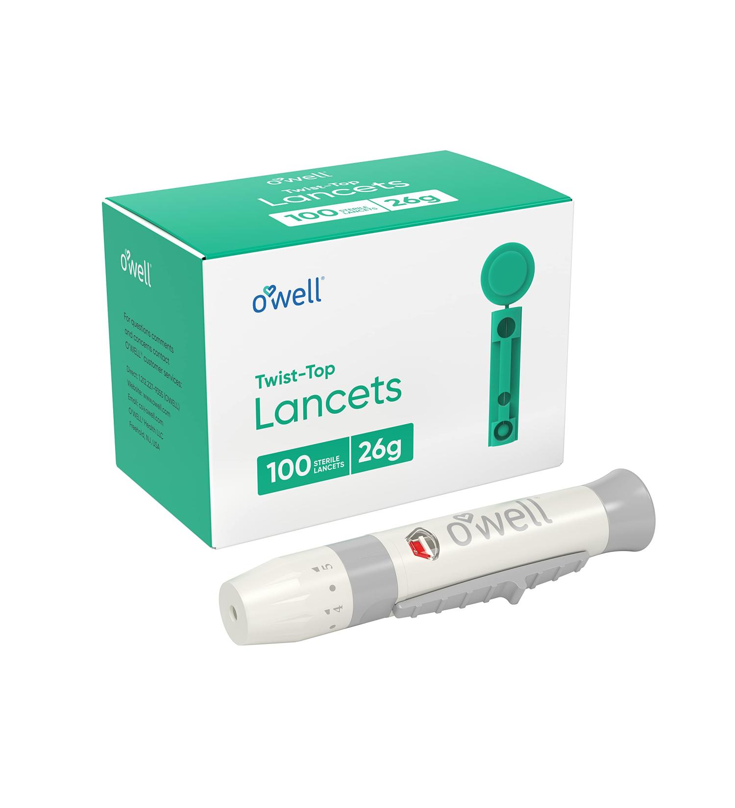O Well Lancing Device Kit + 100 Sterile Twist Top Lancets 26G - Ideal for Thick & Callus Skin - Buy Online on GoSupps.com