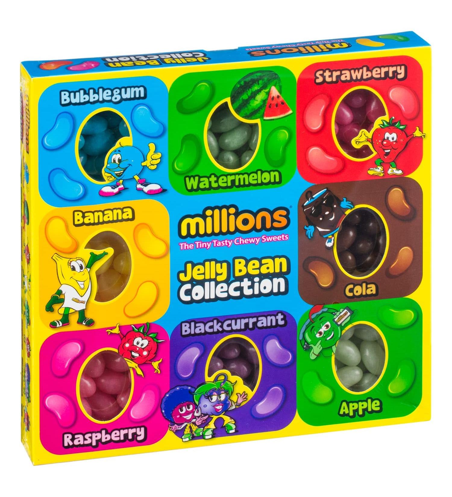 Jelly Bean Collection - Includes - Bubblegum - Watermelon - Strawberry - Cola - Apple - Blackcurrant - Raspberry - Banana - Great For Sharing And Giving As A Delicious Gift - Tasty Chewy Sweets