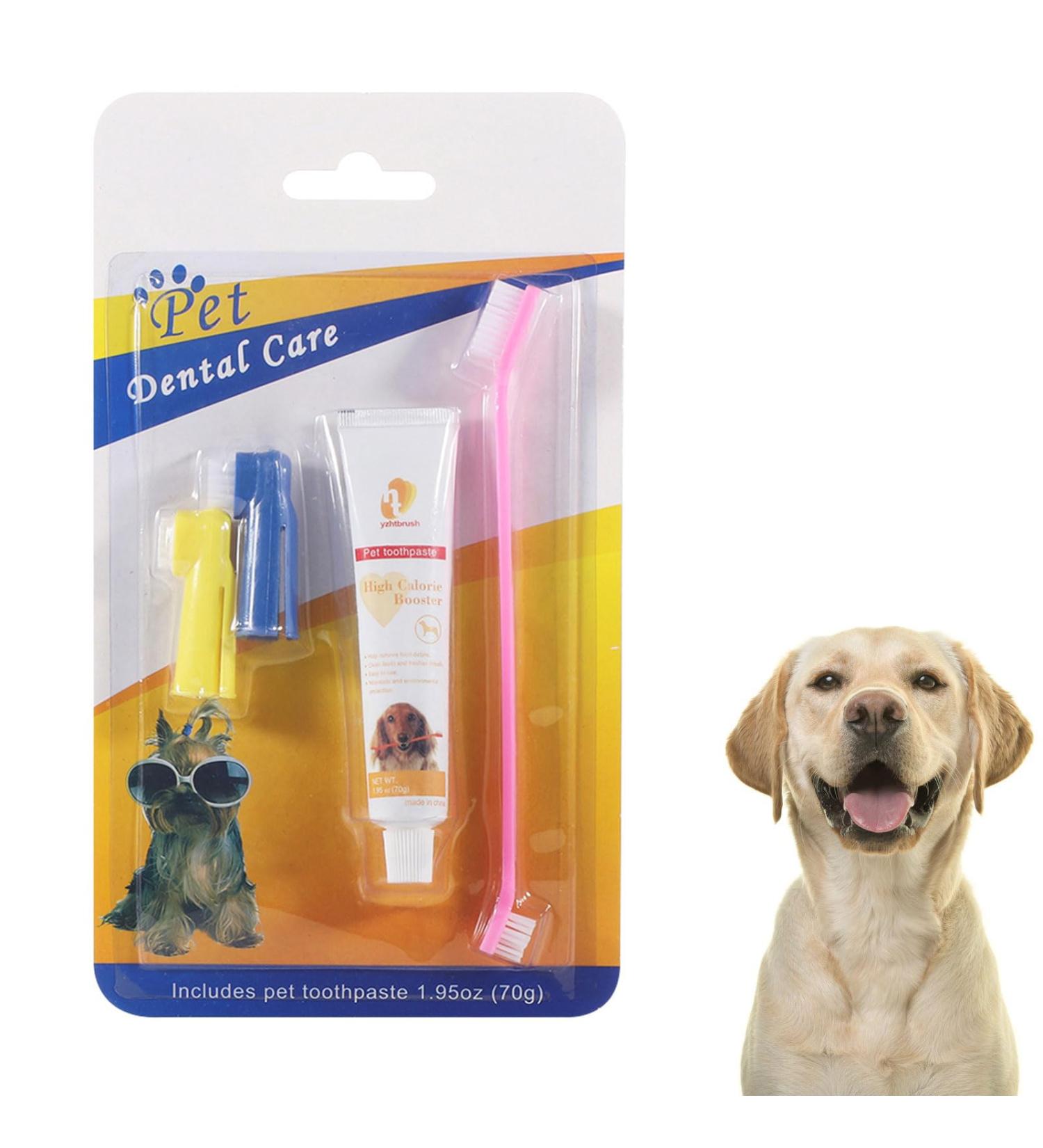 Premium Dental Care for Dogs - Toothbrush Toothpaste & Tartar Remover Kit - Buy Online on GoSupps.com