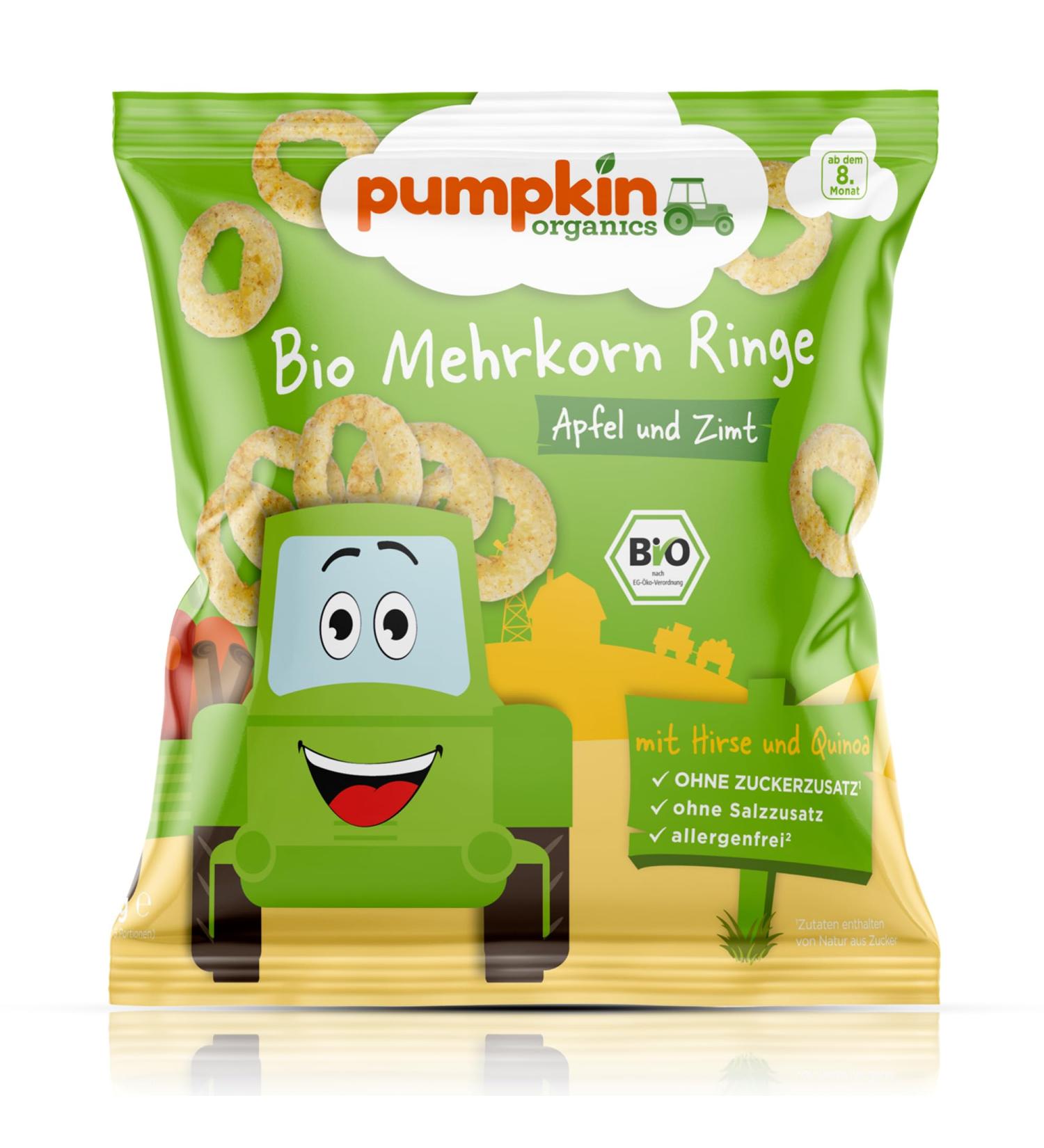Buy Pumpkin Organics Multigrain Rings - Apple & Cinnamon 20g (Pack of 12) | Healthy Snack for Kids - International Shipping Available - Buy Online on GoSupps.com