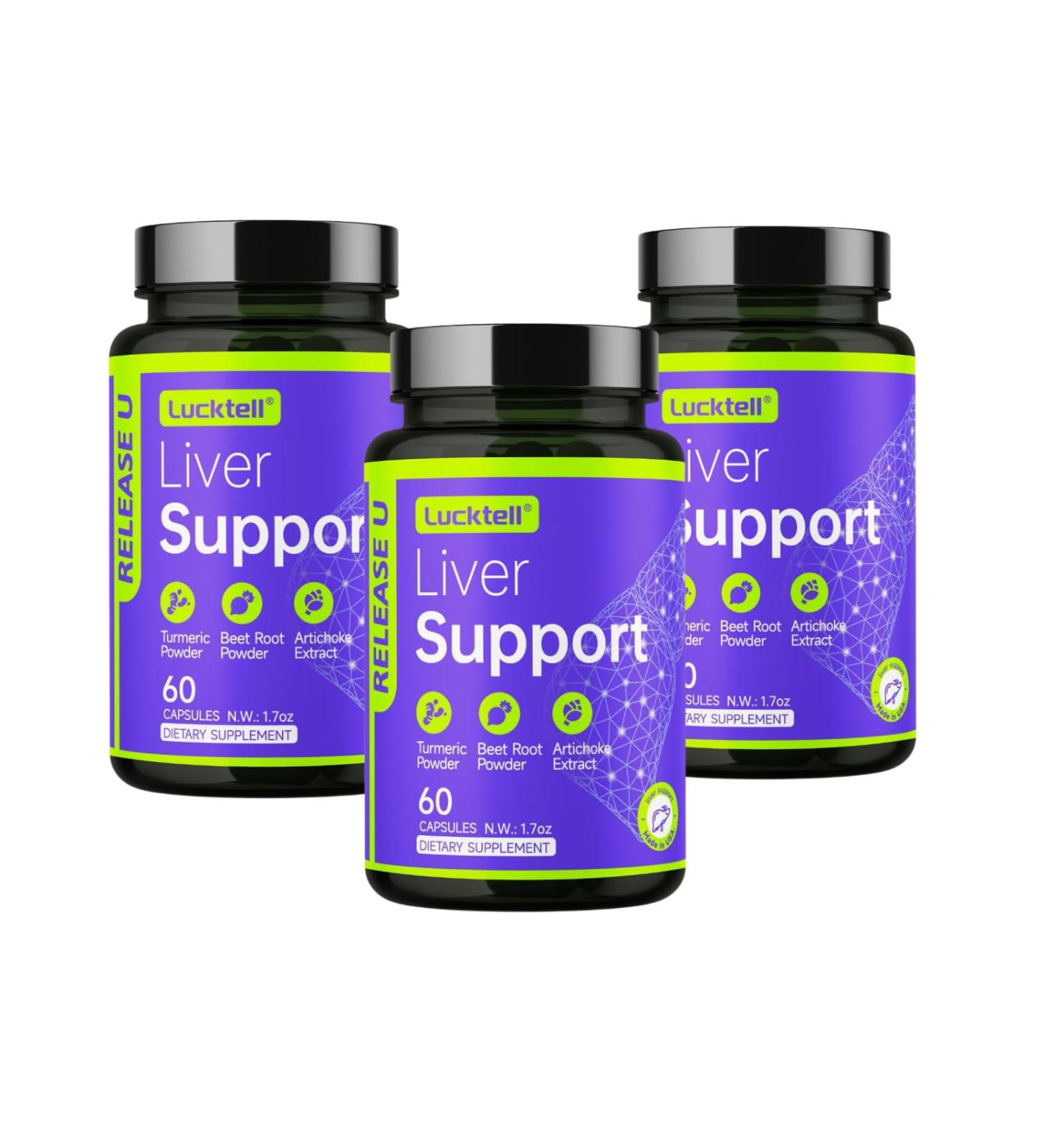 Liver Support Supplement 3 Pack Liver Cleanse Detox & Repair with Milk Thistle Turmeric Dandelion & Artichoke Support | 7-in-1 Herbal Formula Protect Liver 120 -Day Supply Made in USA