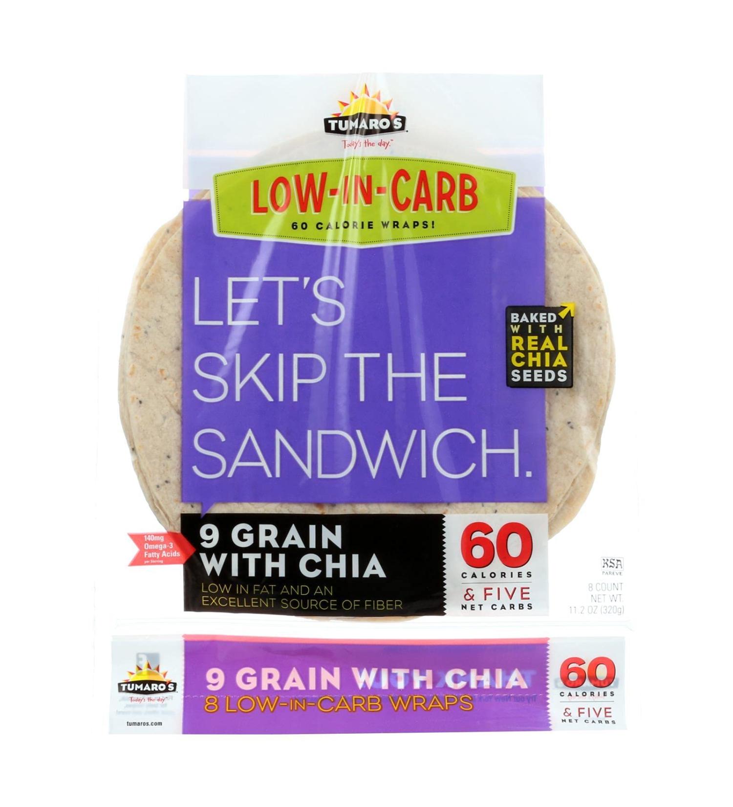 TUMAROS 9 Grain with Chia Wraps - 8 Count (Pack of 6) - Buy Online on GoSupps.com