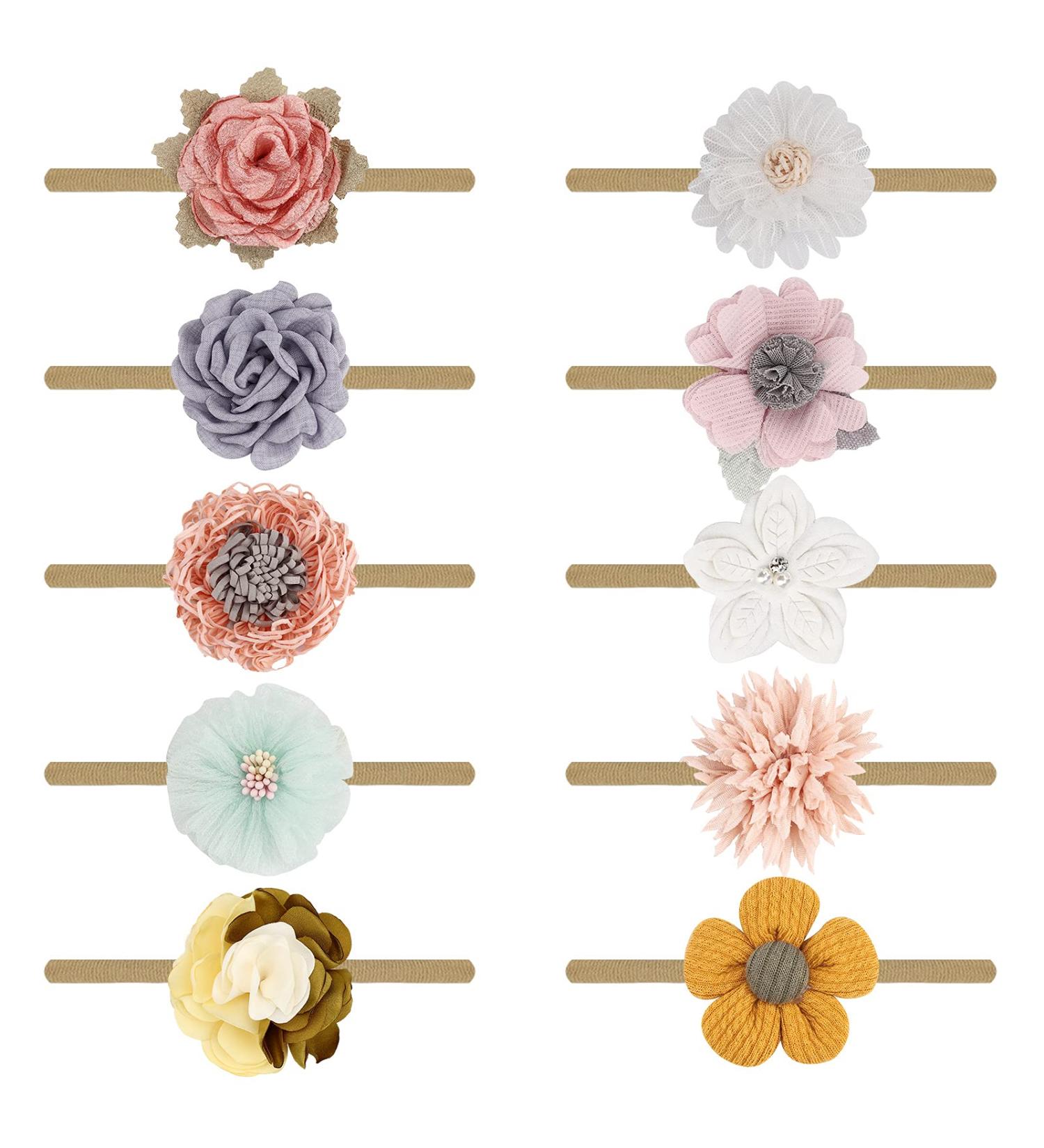 Dreshow 10 Pack Baby Hair Bands & Headbands for Girls - Nylon Hair Accessories for Newborns & Toddlers - Buy Online on GoSupps.com