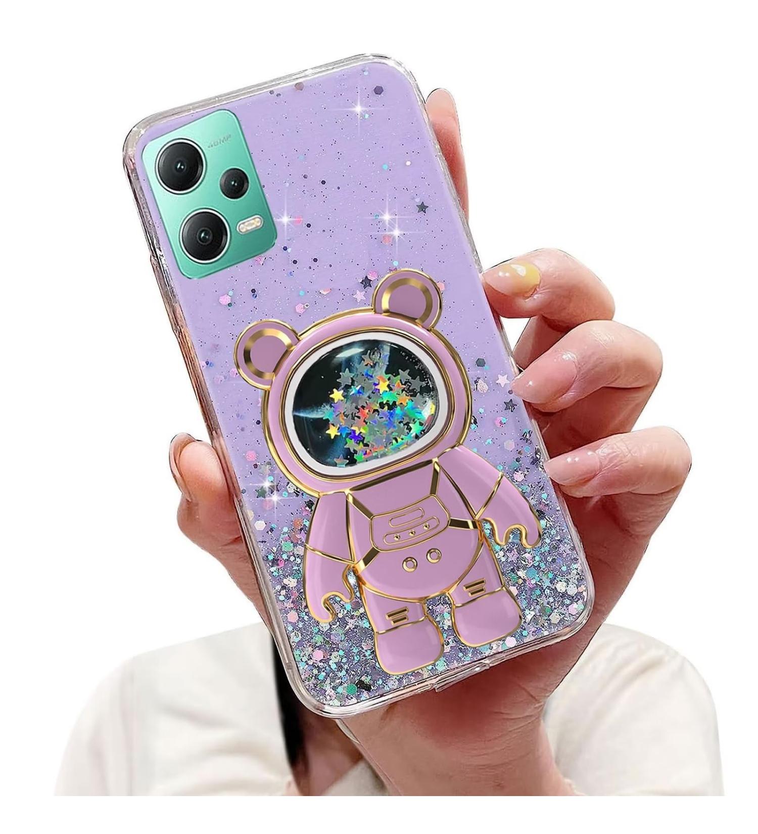 Tivenfezk Nadoli Case for Xiaomi Redmi Note 12 | Glitter Astronaut Soft Silicone Shell with Hidden Stand - Buy Online on GoSupps.com