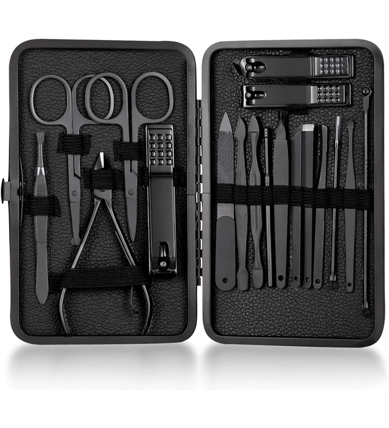18-Piece Manicure Pedicure Set Professional Nail Clippers Stainless Steel Tools Travel Beauty Nail Care Kit for Home Travel - Buy Online on GoSupps.com