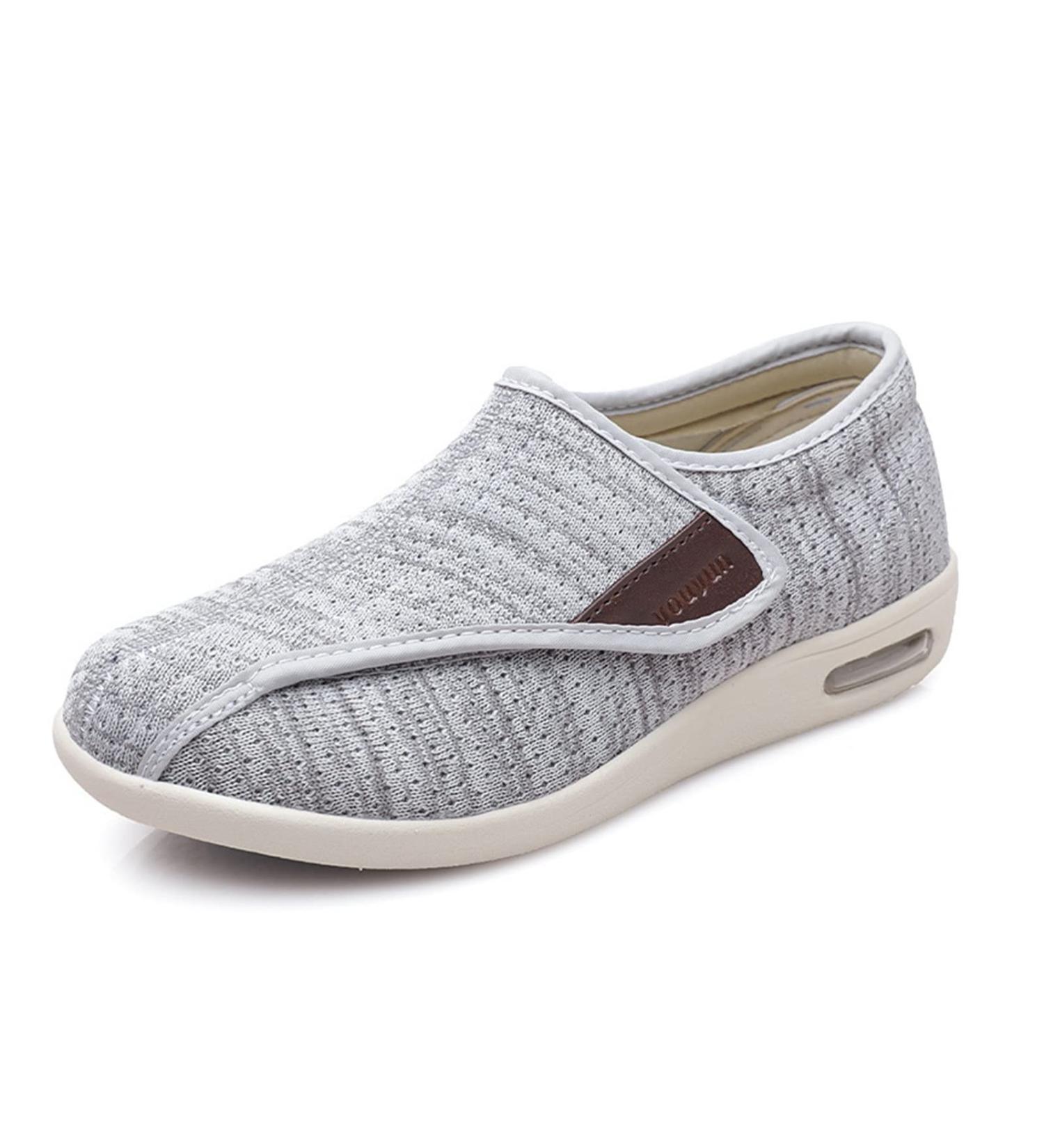NVBHOF Men's Wide Diabetic Edema Adjustable Shoes - Light Grey - Comfortable Large Size Walking Shoes for Swollen and Diabetic Feet - Buy Online on GoSupps.com