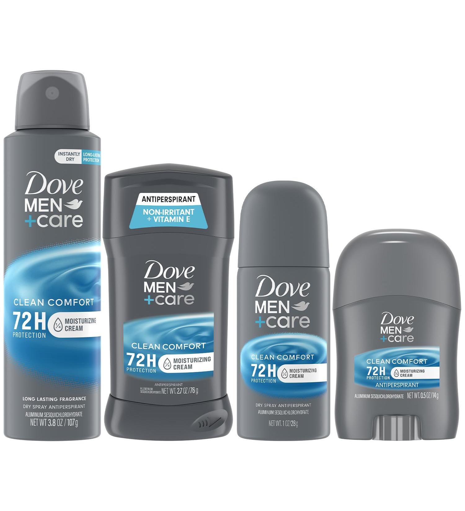 Dove Men + Care Clean Comfort Antiperspirants Men s Antiperspirant Spray + Stick Full and Travel-Size Sets 72H Protection (4 Piece Set) - Buy Online on GoSupps.com