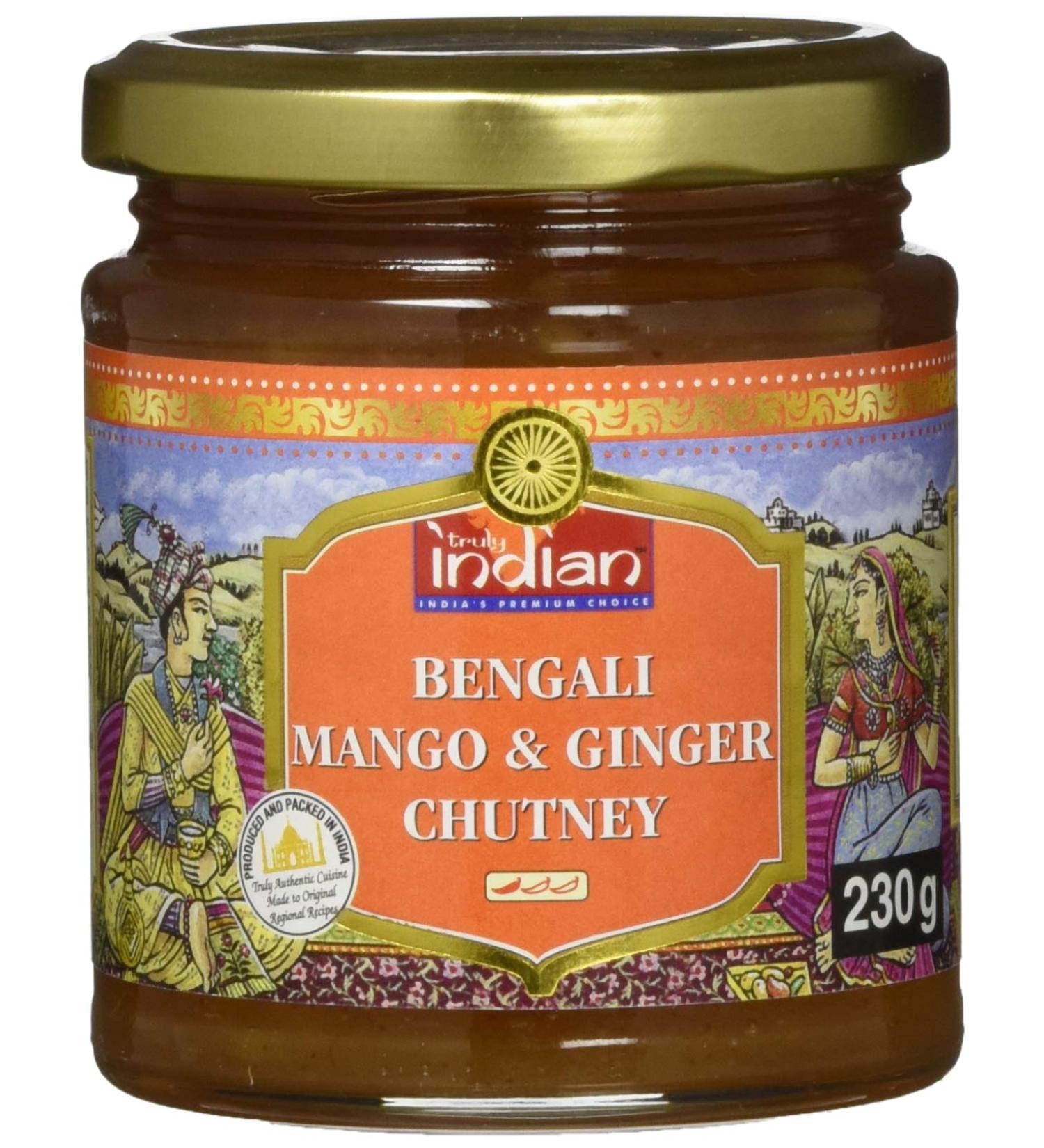 Truly Indian Bengali Mango Ingwer Chutney Fruity & Spicy Fruit Paste 3-Pack (3 x 230g) | Perfect Dip & Sauce for Fast Indian Cooking - Buy Online on GoSupps.com