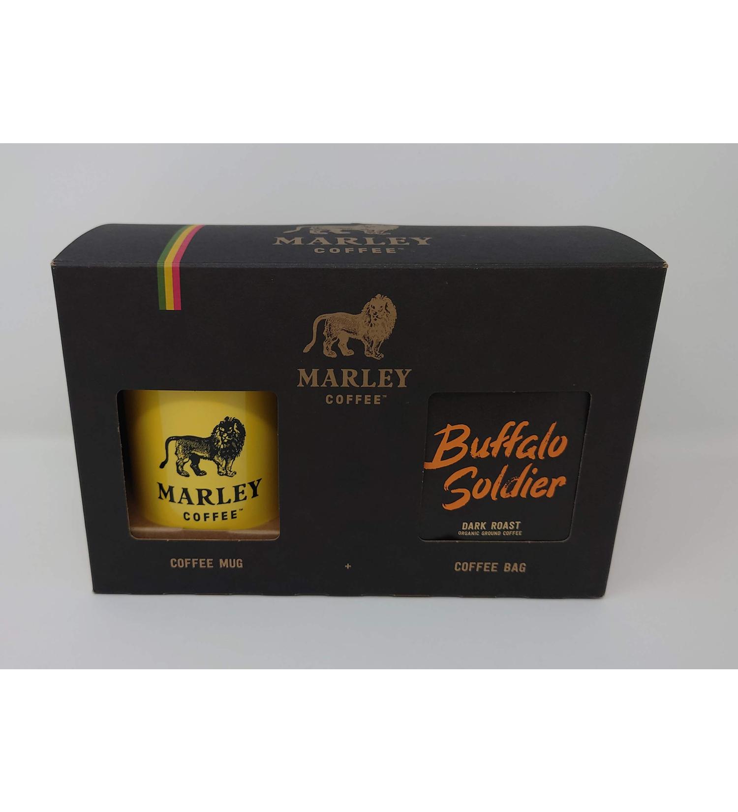 Marley Coffee Gift Set - Buffalo Soldier Dark Roast Ground Coffee 227g And Marley Coffee Mug - Presentation Gift Box - From The Marley Family - V60 Filter Cafetiere Aeropress - Buy Online on GoSupps.com
