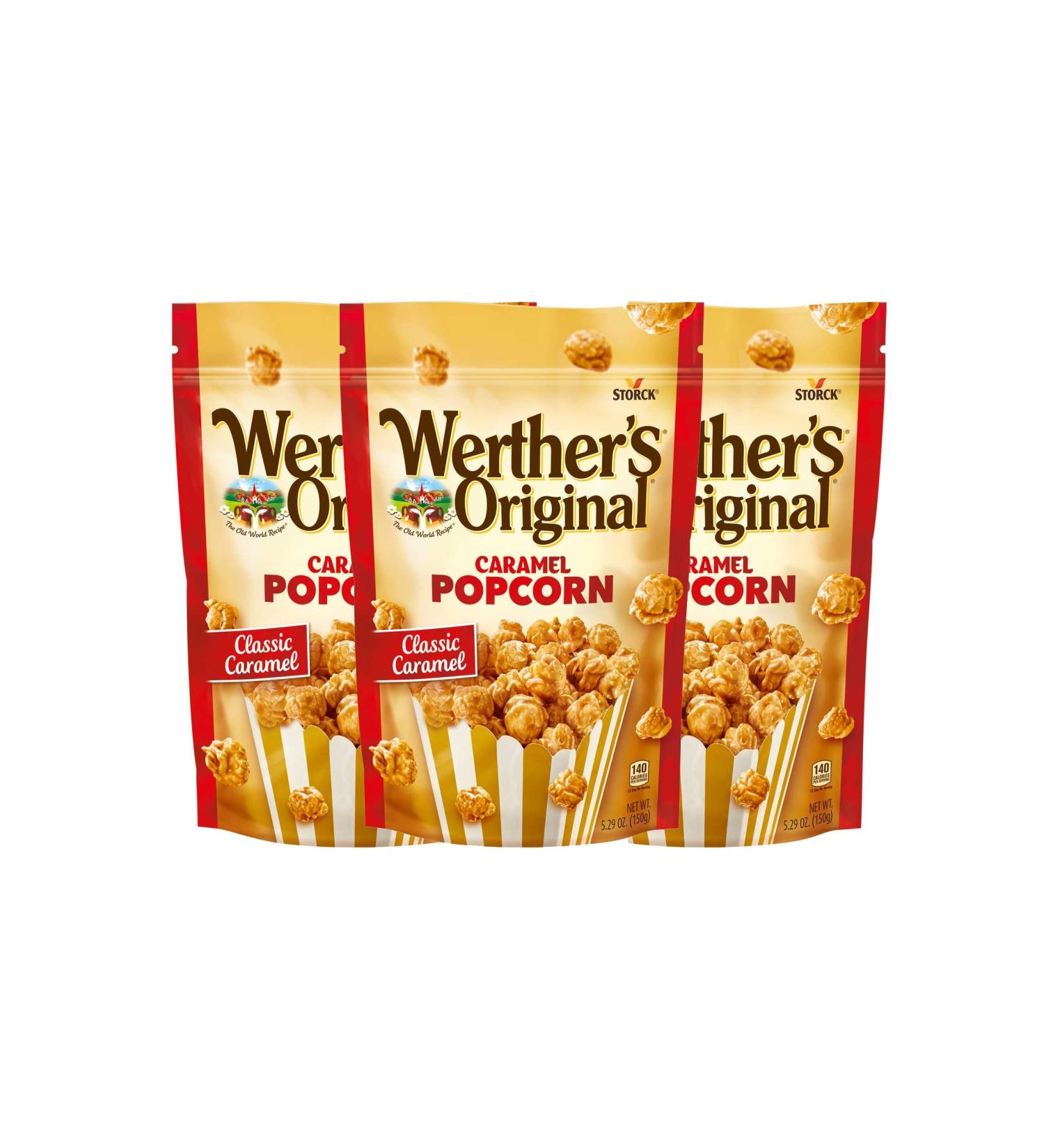Werthers Original Caramel Popcorn 5.29 Oz Bag - Pack of 3 | Delicious Snack with Classic Taste - Buy Online on GoSupps.com