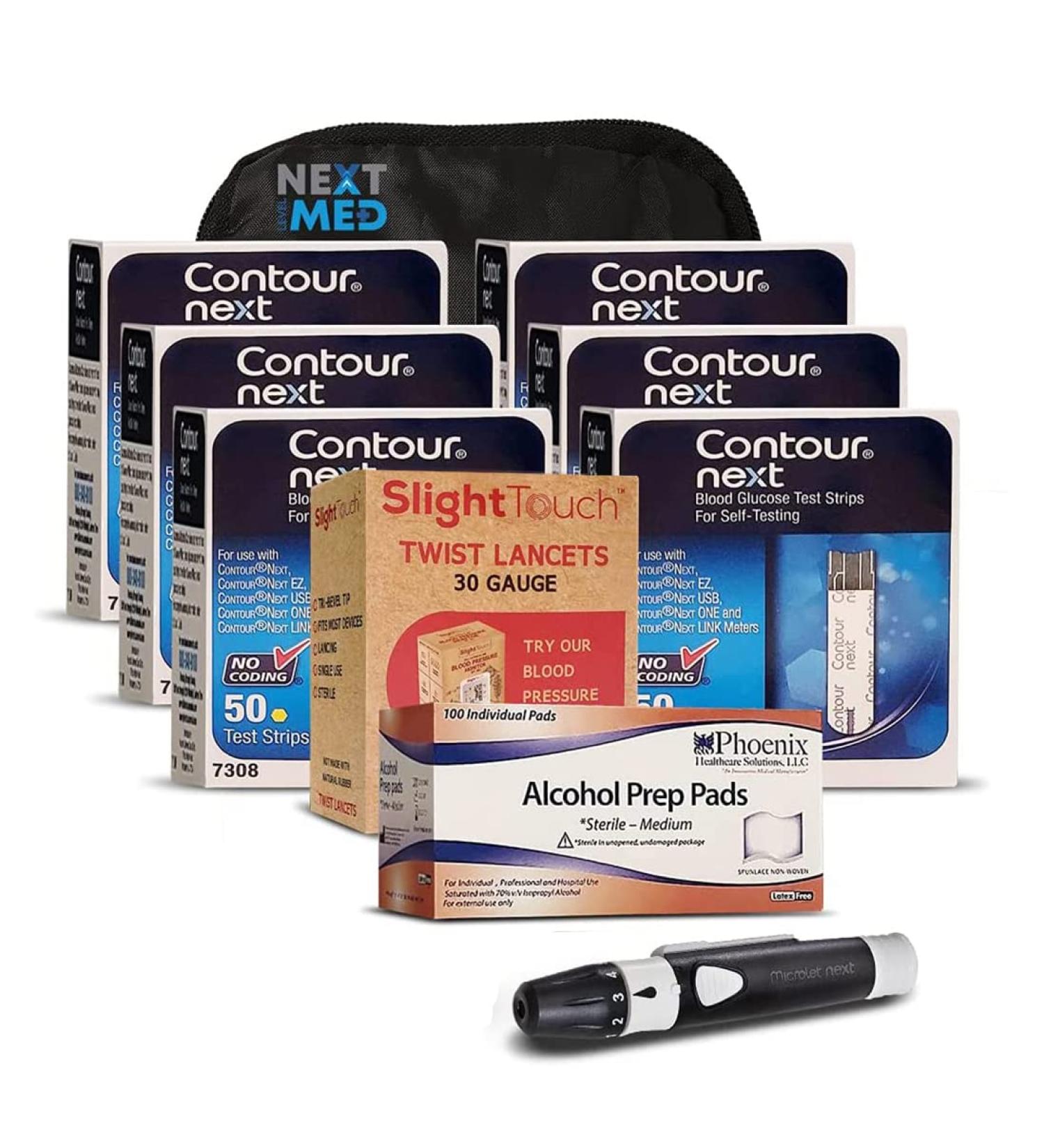 Next-Level-Med Diabetes Testing Kit with 300 Strips, 100 Lancets, and Alcohol Swabs - Blood Sugar Test Glucose Kit - Buy Online on GoSupps.com