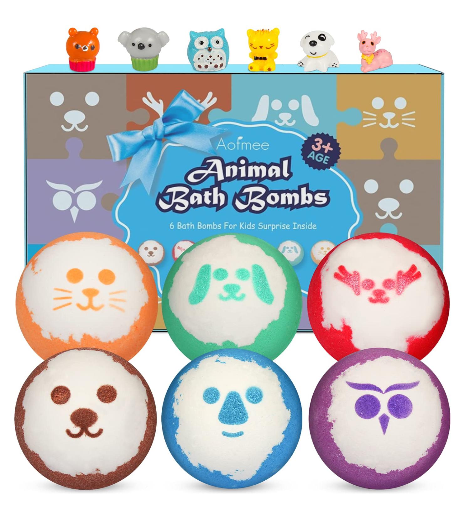 Aofmee Kids Bath Bombs with Surprise Inside - Handmade Gift Set for Kids and Women - Pack of 6 - Buy Online on GoSupps.com