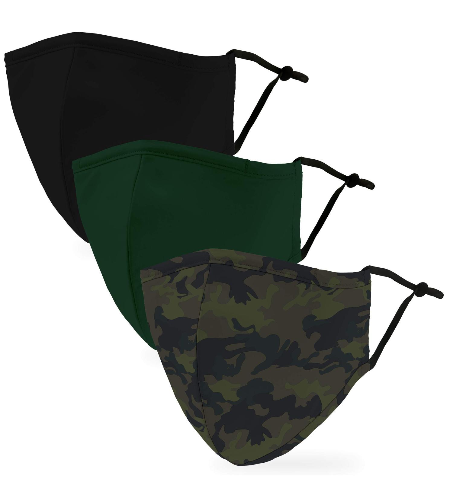 Weddingstar Camouflage Face Masks - Pack of 3 Reusable Washable with Filter Pocket - Adult Size - Buy Online on GoSupps.com