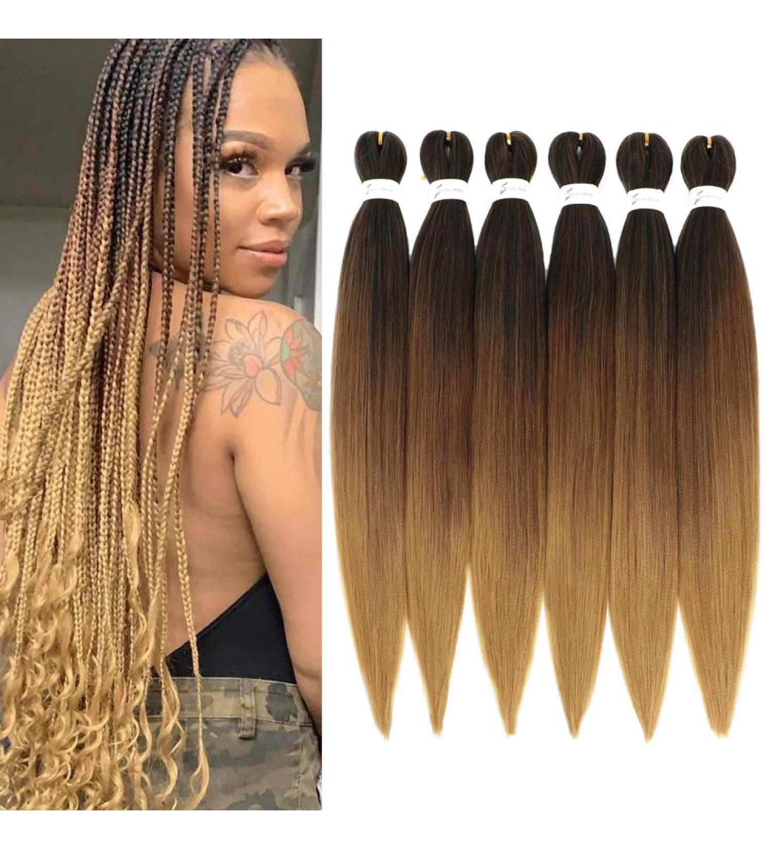 Ancient Lichenhaar Easy Braid - Professional Itch-Free Synthetic Fiber Crochet Hair Extensions (6 Packs 26 Inch Yaki Texture 1B/30/27#) - Buy Online on GoSupps.com