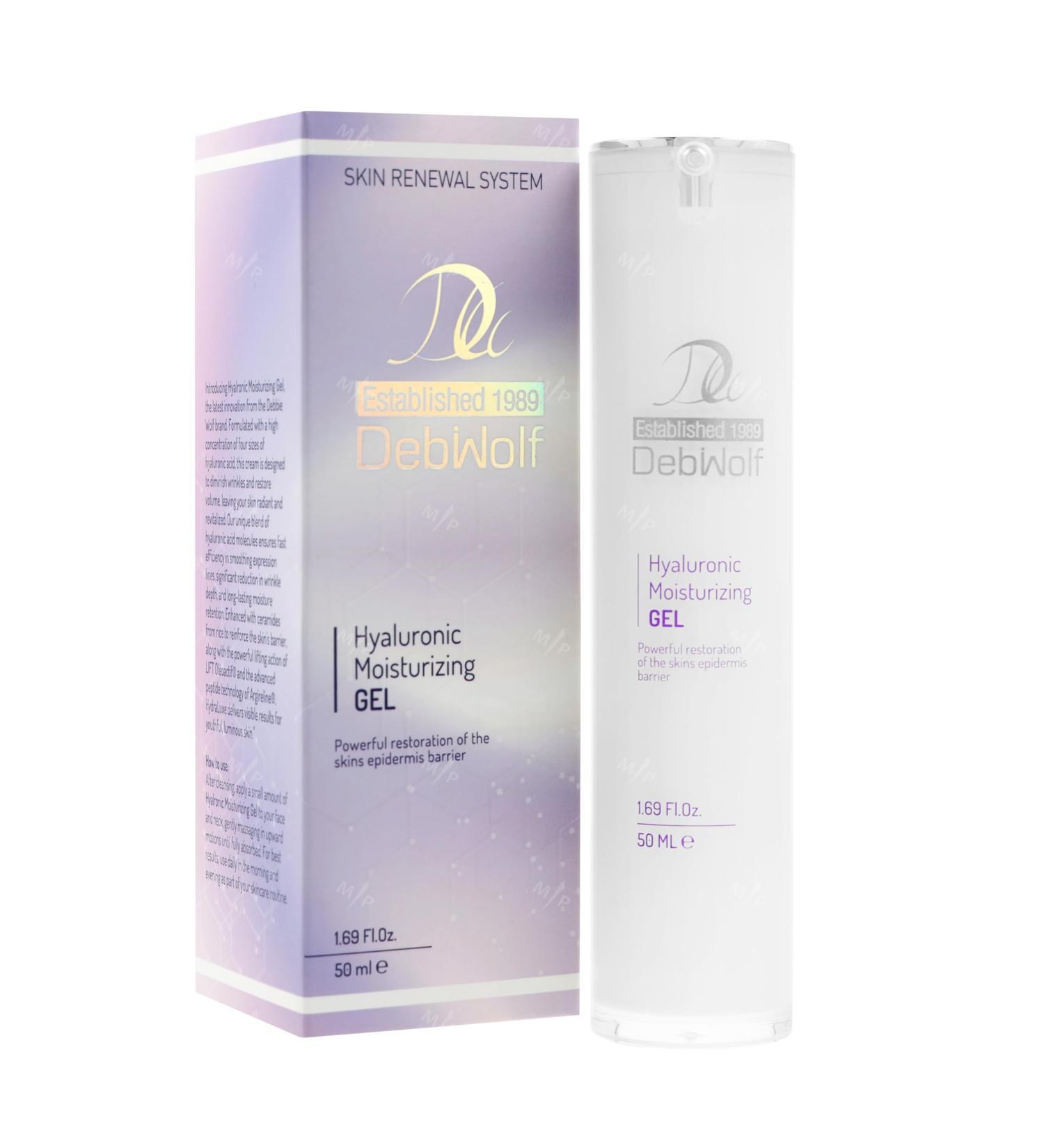 DebiWolf Hyaluronic Moisturizing Gel - Reduces Wrinkles Deep Hydration Reinforces Barrier Anti-Aging Enriched with LIFT Oleoactif & Argireline Moisturizer Face Cream for Women 50ml (1.69 fl. oz)