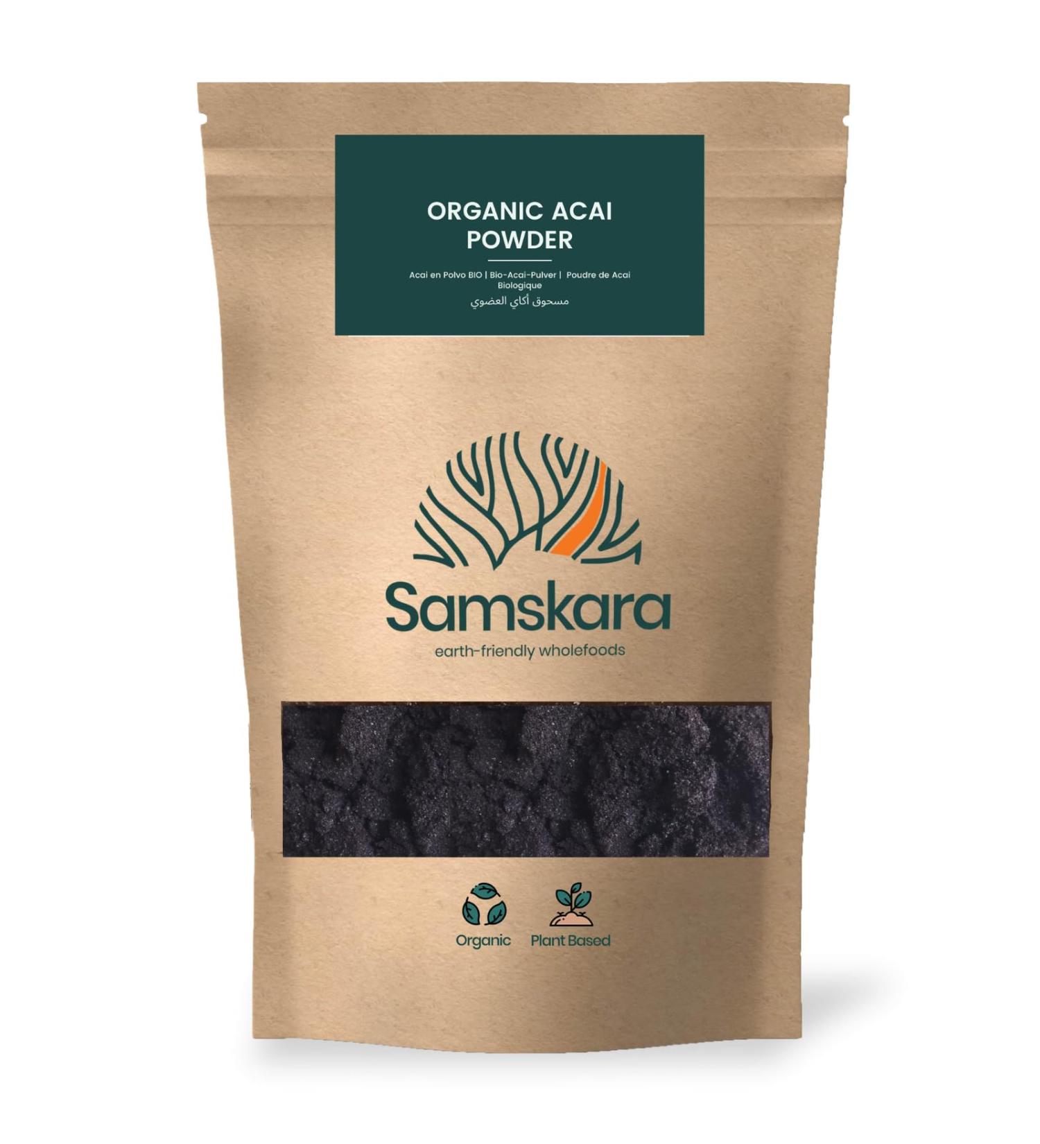 Acai Powder | Organic Organic | Samskara | (500g x 1 pack) - Buy Online on GoSupps.com