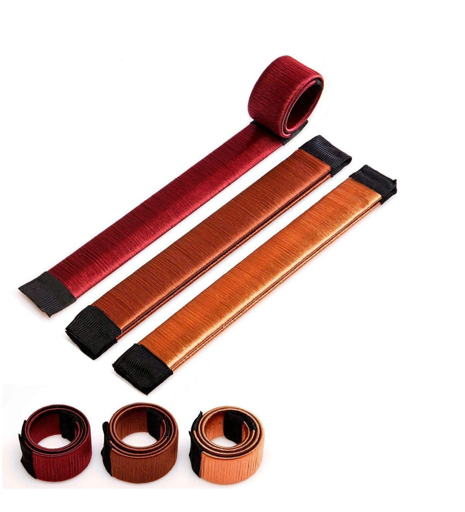 Original Magic Bun Maker Set - Perfect for All Hair Types | 3 Colors (Red Brown Gold) - Easy Hairstyles for ECommerce - Buy Online on GoSupps.com