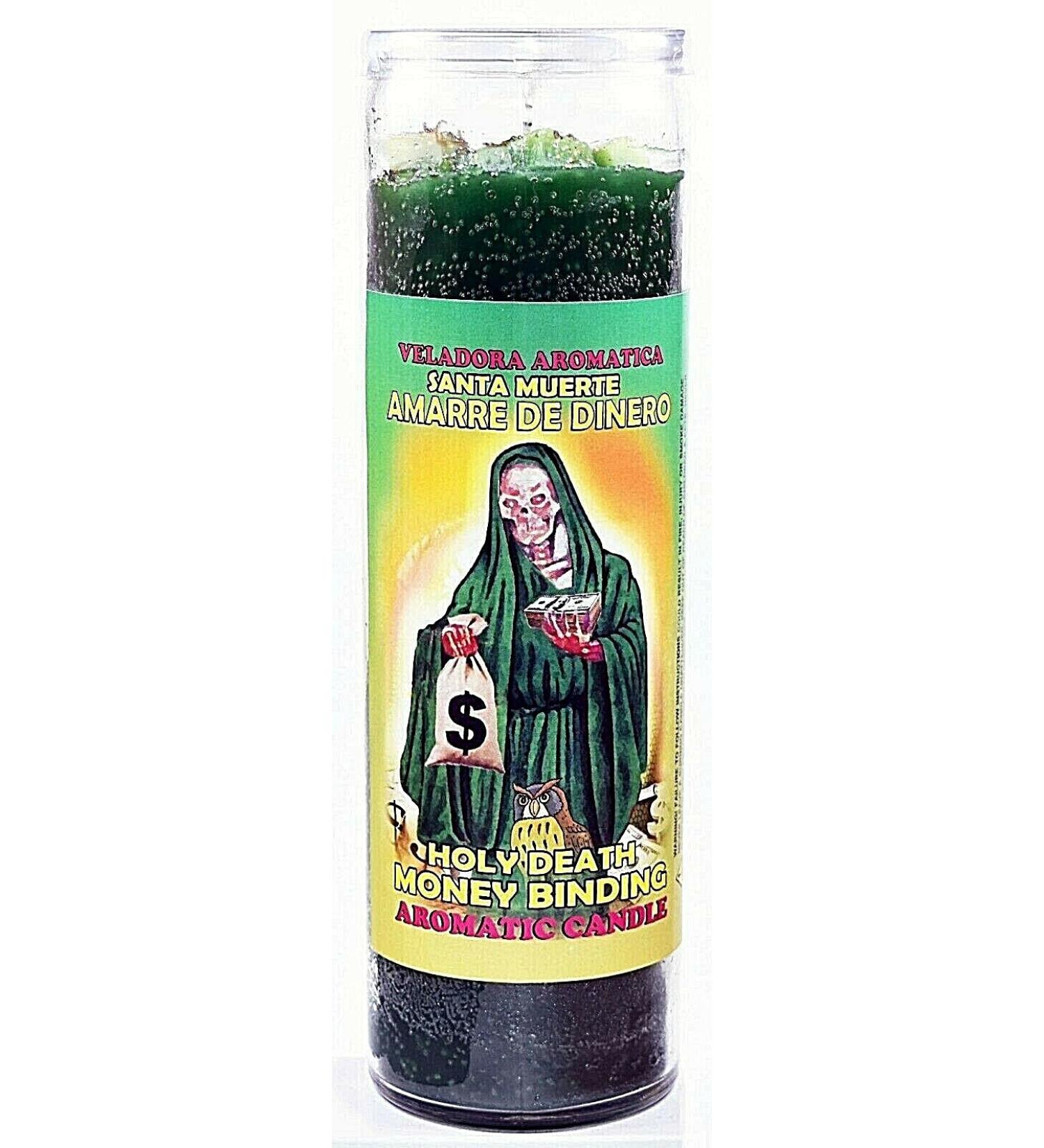 3 Pieces Candles Cocktail HOLY Death Money Binding - Santa Muerte AMARRE Dinero