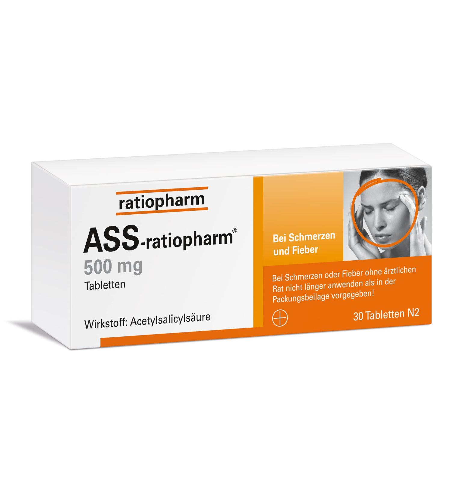 ASS-ratiopharm 500 mg Tablets - Effective Pain Relief 30 Tablets Pack Ships Internationally - Buy Online on GoSupps.com