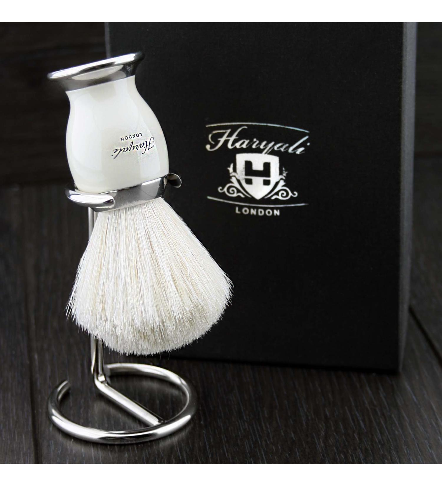 White Badger Hair& Metal Colour Mixed Stainless Steel Brush Stand.