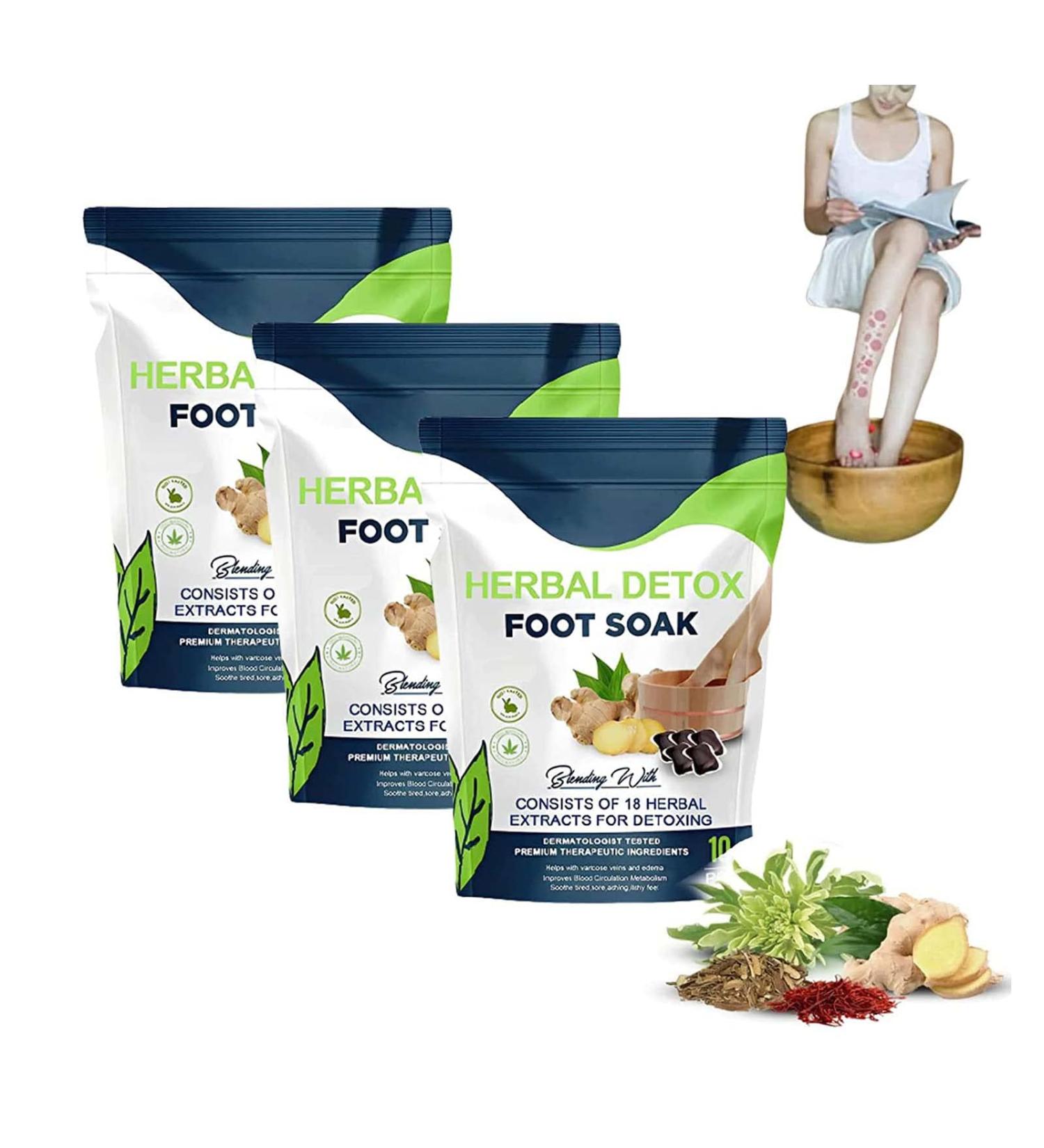 Oveallgo Herbal Detox Foot Soak Beads Oveallgo Herbal Detox Foot Soak Beads herbal detox cleansing foot soak beads Improves Blood Circulation (3Pack) - Buy Online on GoSupps.com