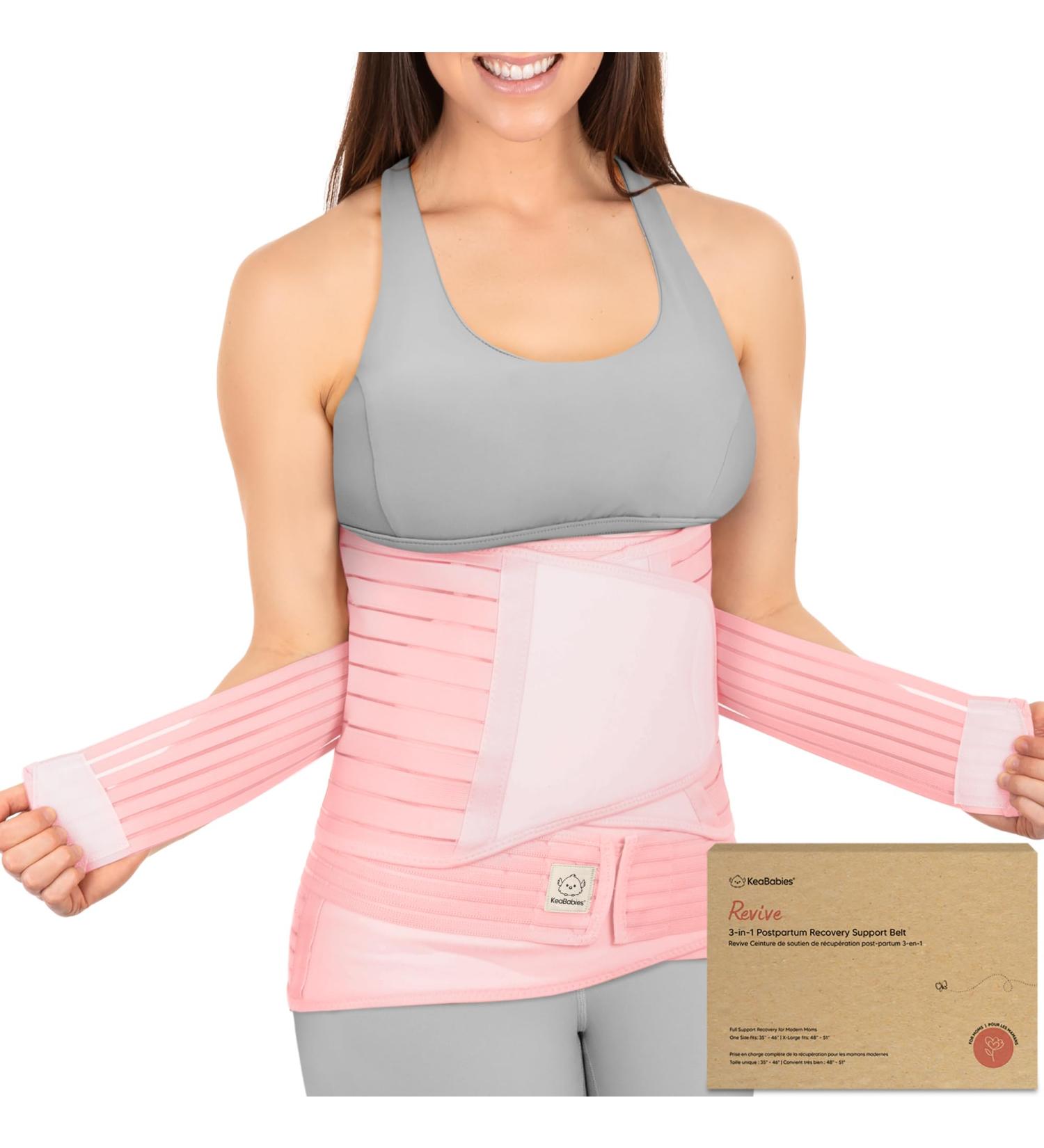 3-in-1 Postpartum Belly Support Recovery Wrap | Postpartum Belly Band for Slimming & Shaping | Post Surgery & Pregnancy Support (Blush Pink M/L) - Buy Online on GoSupps.com