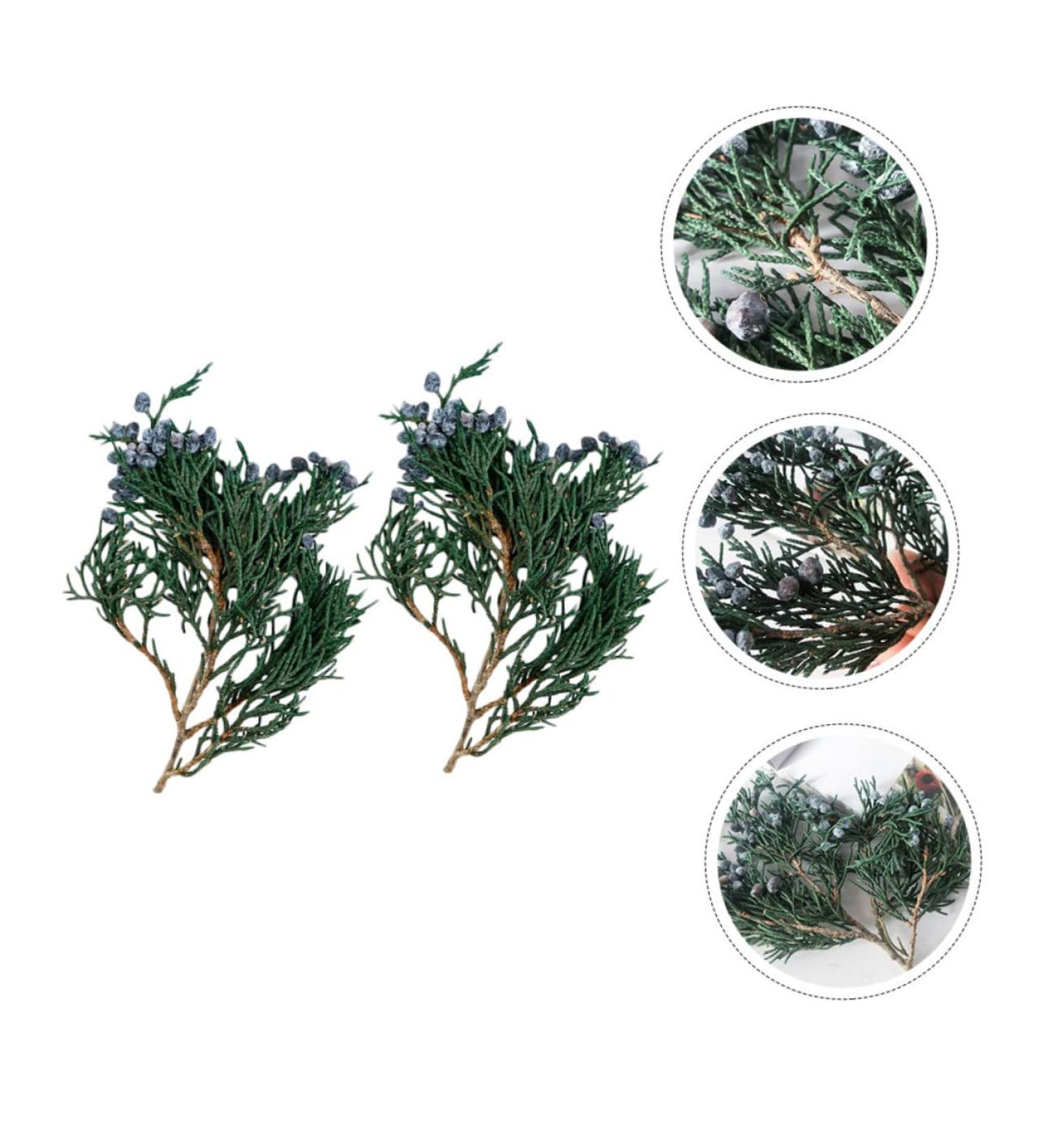Amosfun 2 Pcs Pine Branch Diy Material Pine Stems for Crafts Artificial Evergreen Branches Xmas Pine Picks Christmas Pine Branches Fake Pine Branches Ornaments Wooden Glass Cover - Buy Online on GoSupps.com