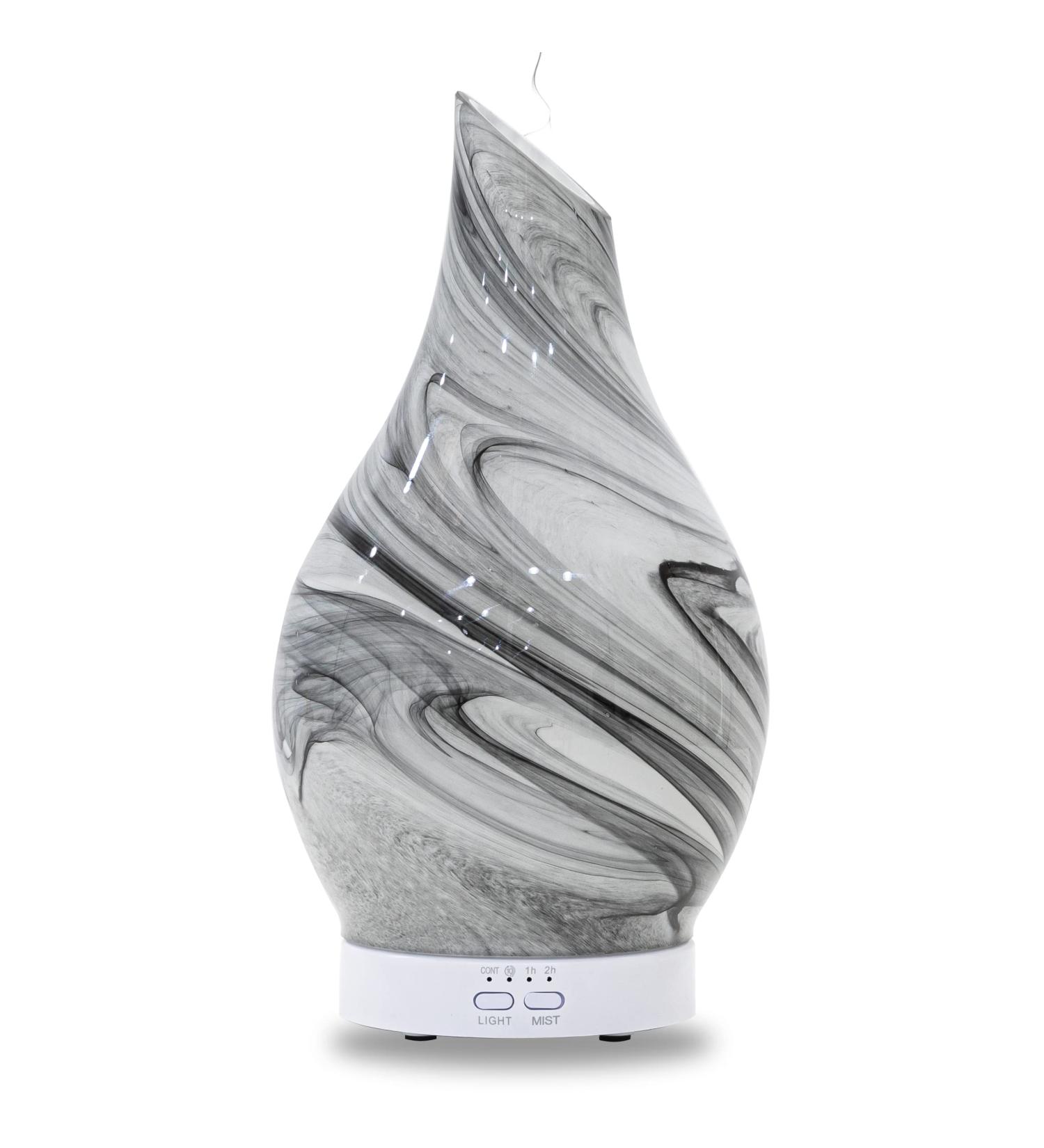 Glass Aroma Diffuser with Color Night Light - Cool Mist Humidifier for Home & Office (Grey) - Buy Online on GoSupps.com